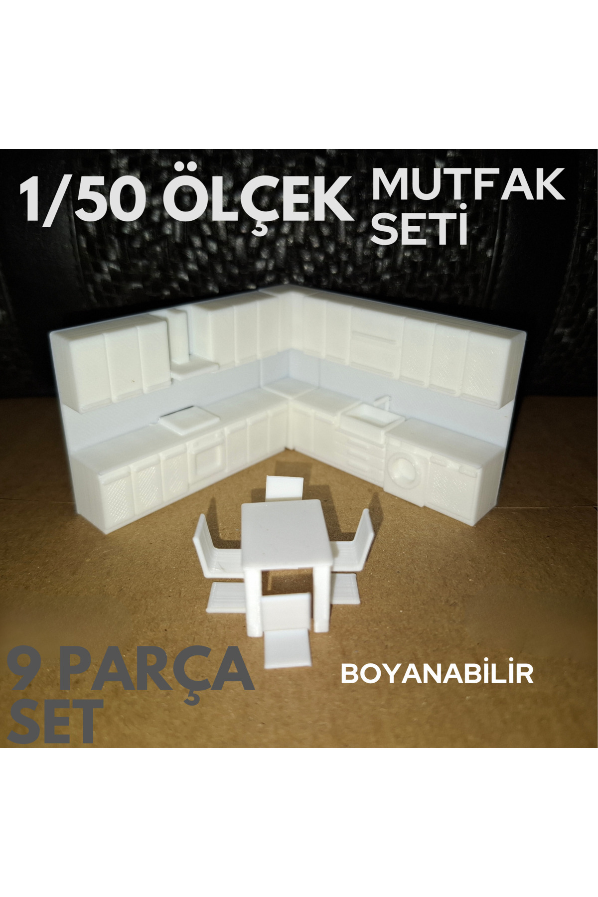 Home 1/50 ÖLÇEK MAKET DİORAMA MİNYATÜR MUTFAK MOBİLYA SETİ-MİMARİ , İÇ MİMARİ TEFRİŞ , BOYANABİLİR