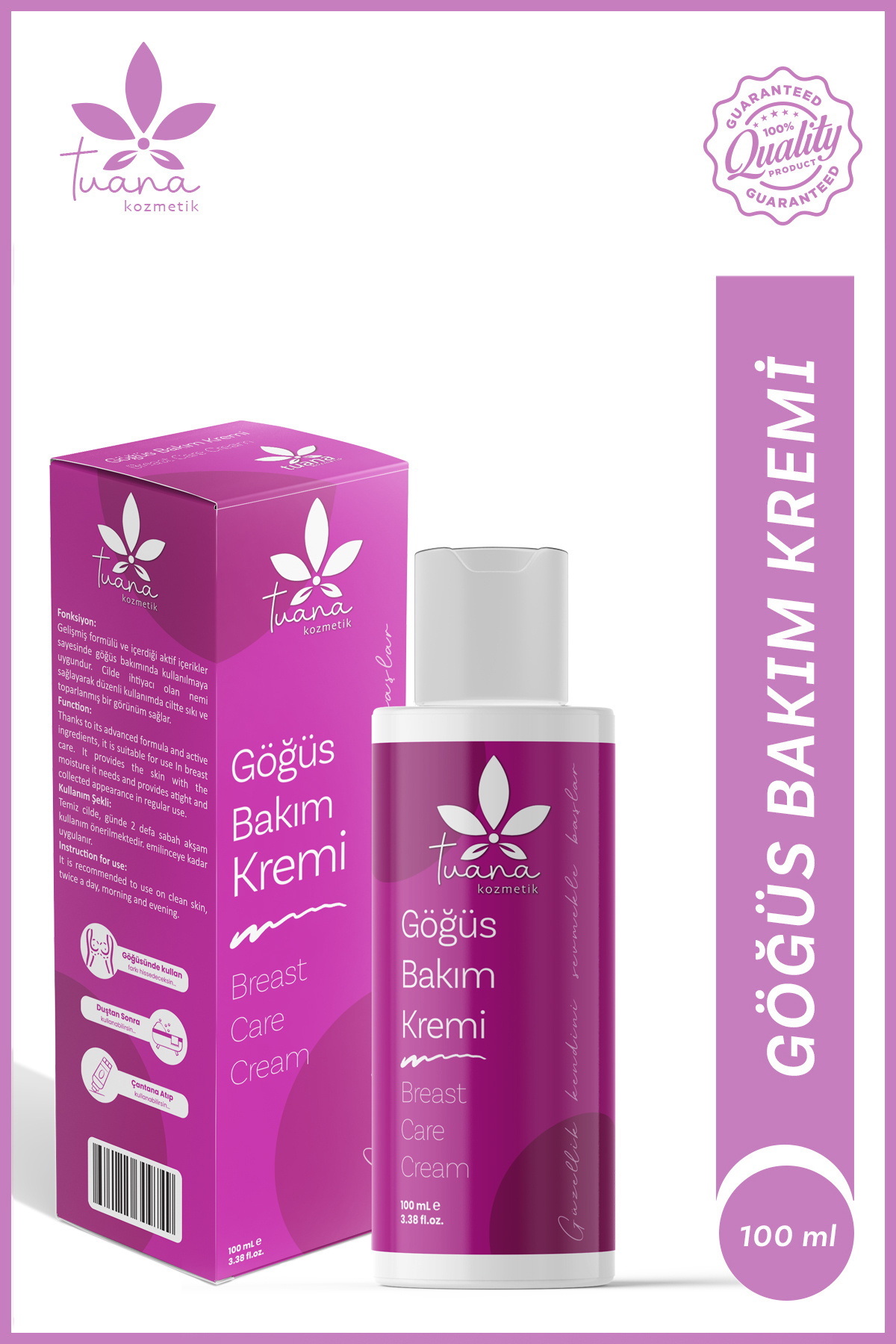 Tuana Kozmetik Göğüs Ve Kalça & Dolgun Görünüm , Sıkılaştırıcı Göğüs Bakım Kremi 100ml fotoğrafı 2 (önizleme)