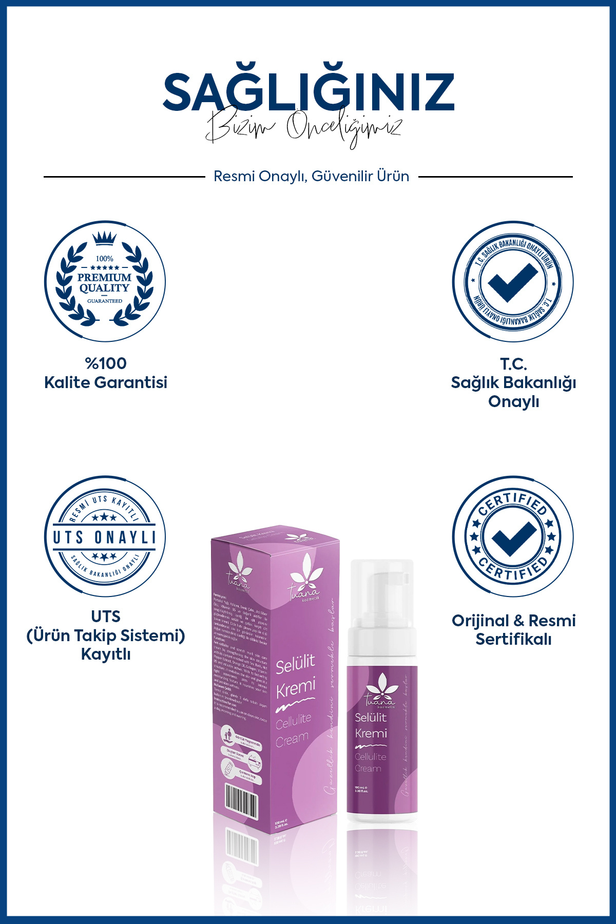 Sıkılaştırıcı, Selülit Ve Çatlak Önleyici Vücut Şekillendirici Krem 100 ml — SELÜLİT TUANA — تصویر 9 از 9