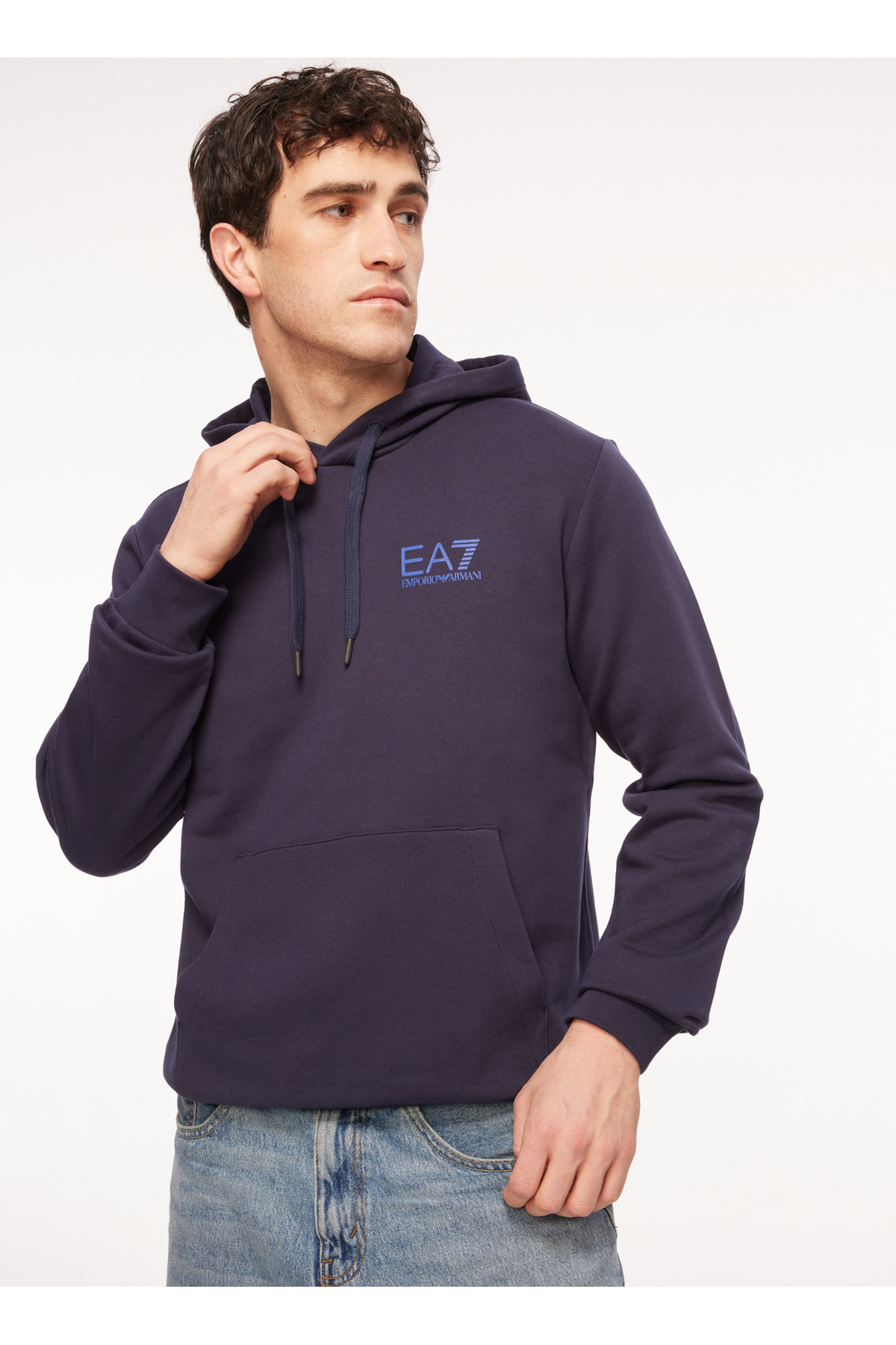  سویشرت مردانه کلاه‌دار سرمه‌ای 6RPM10PJRJZ0554