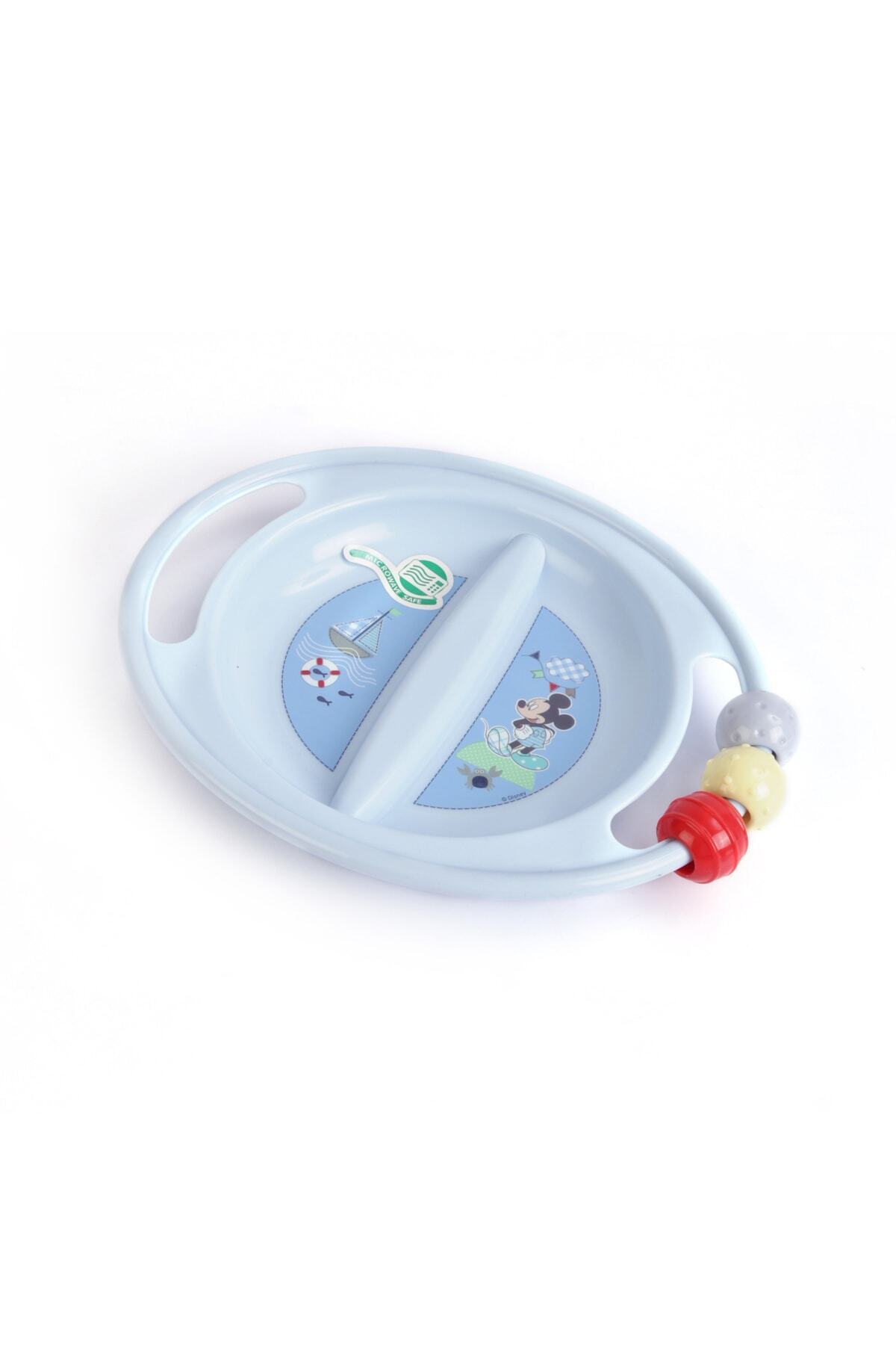 kbobaby Bebek Mickey 3 Işlev 1 Arada Abc Bölmeli Tabak Diş Kaşıyıcı Boncuklu fotoğrafı 2 (önizleme)