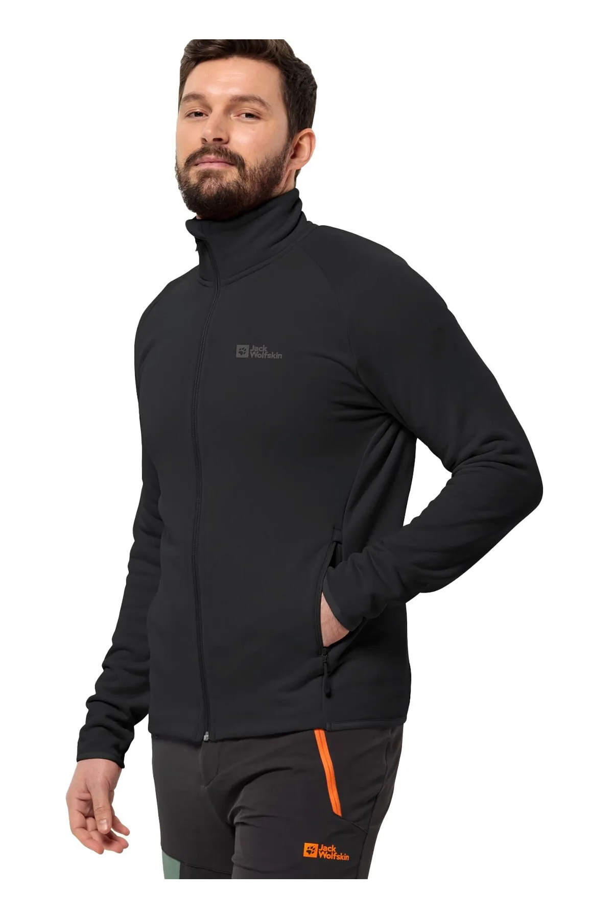 جک ولف اسکین سویشرت مردانه قطبی مشکی Baiselberg Fz M