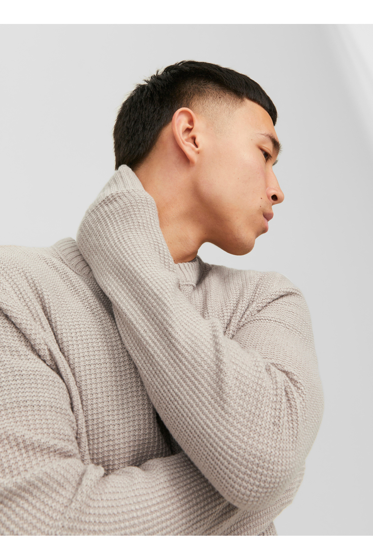 جک اند جونز پلیور مردانه کرم یقه استاندارد 12243116_JORKYLE KNIT CREW NECK
