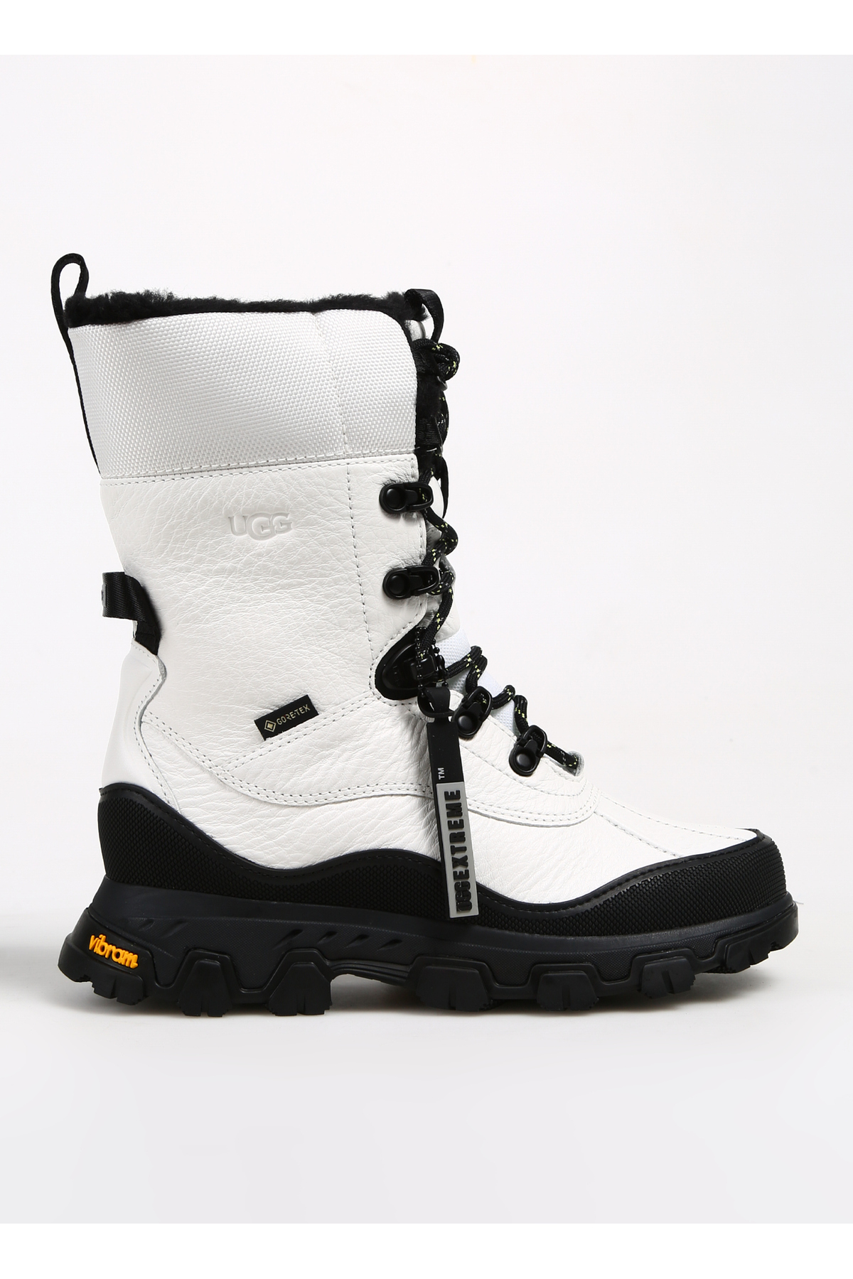 آگ چکمه‌های برفی چرمی زنانه سفید-مشکی ۱۱۴۳۸۳۹