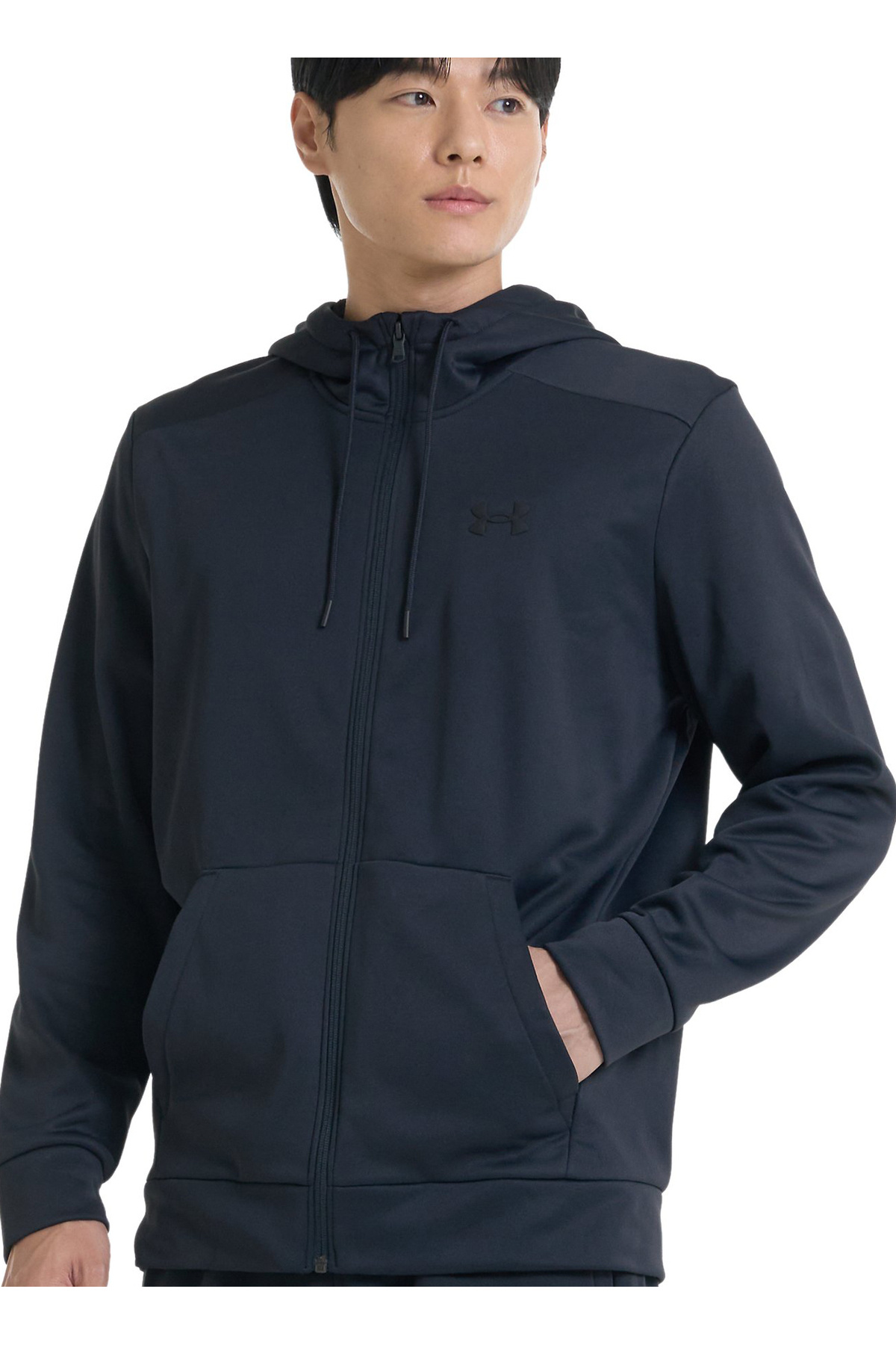 آندر آرمور سویشرت مردانه مشکی یقه کلاه‌دار کد ۱۳۷۳۳۵۷، هودی UA Armour Fleece FZ