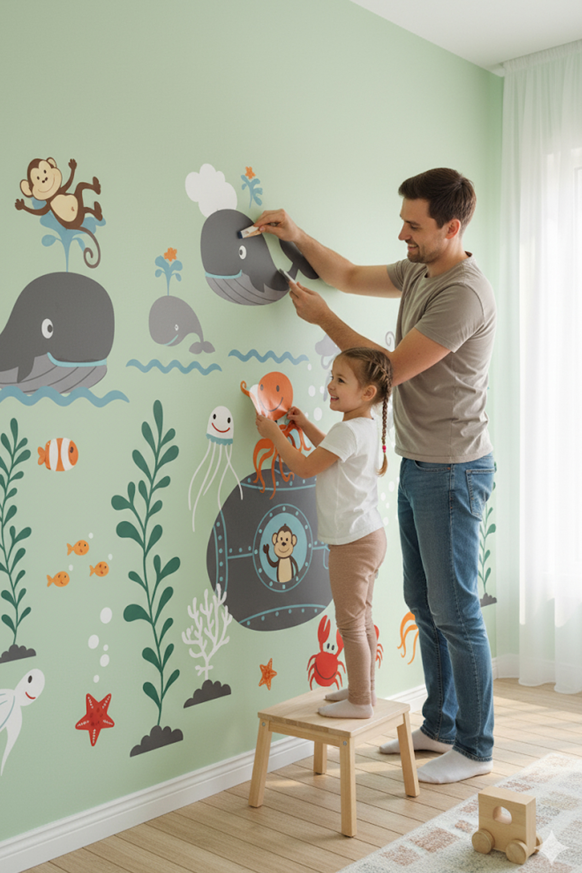 Underwater World Life Under the Sea Giant 2xl Kids Room Wall Stickers Set