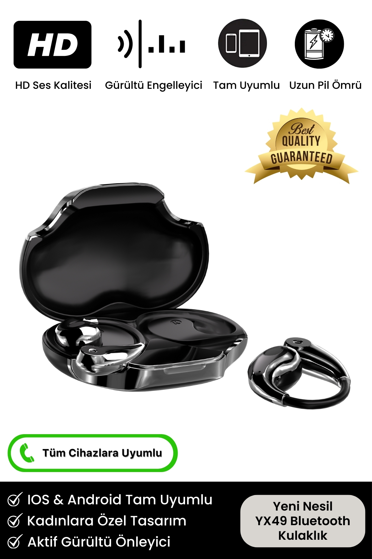 Kadınlara Özel Mini Çanta Tasarımlı Full HD Ses YX49 iOS Android Uyumlu Kadın Bluetooth Kulaklık