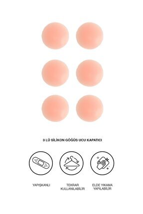 C&CITY 3 lü Silikon Göğüs Ucu Kapatıcı Ten