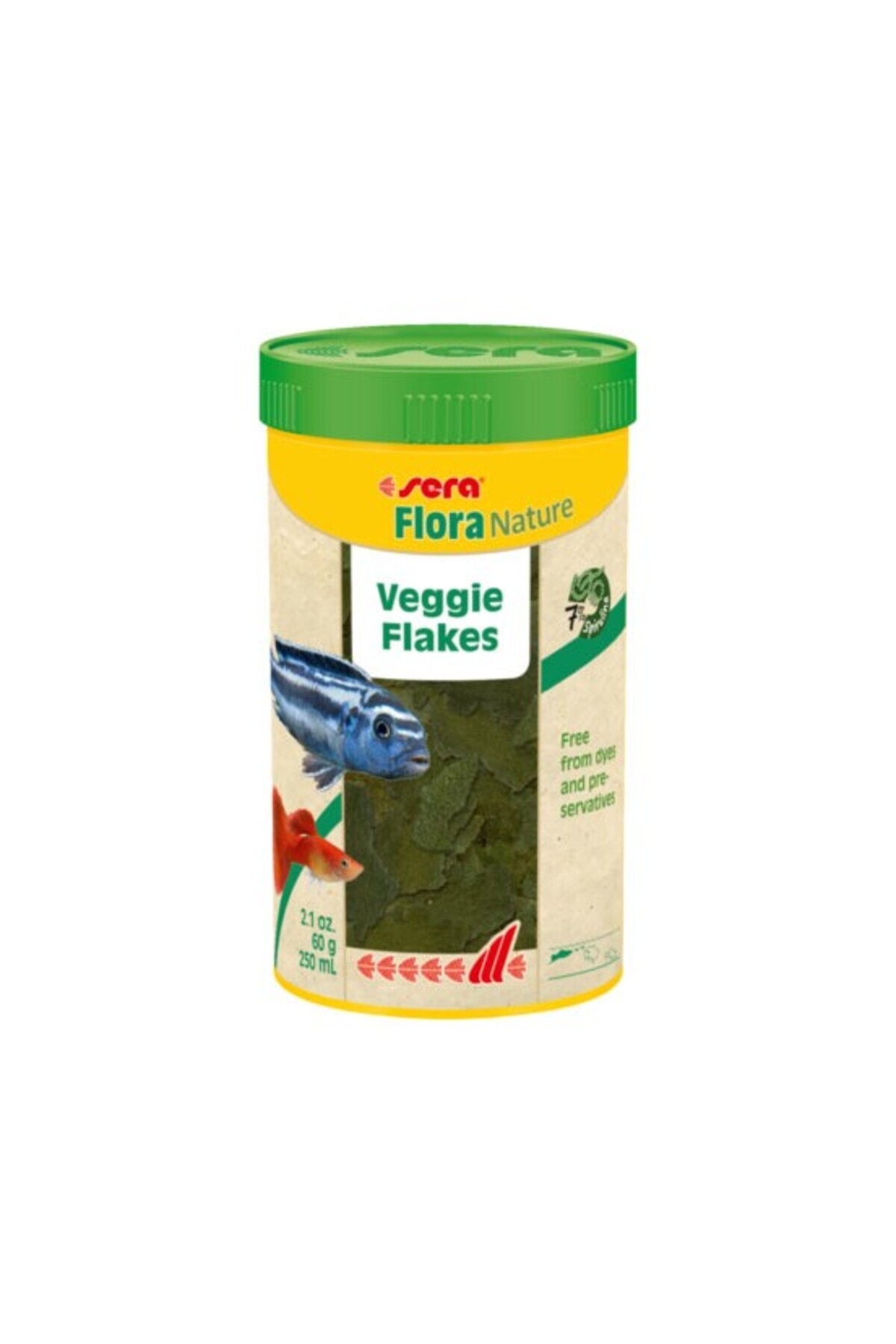 SERA Flora Nature 250 ml 60 g Skt: 05/2028 Orjinal Kutusunda Bitkisel Pul Balık Yemi