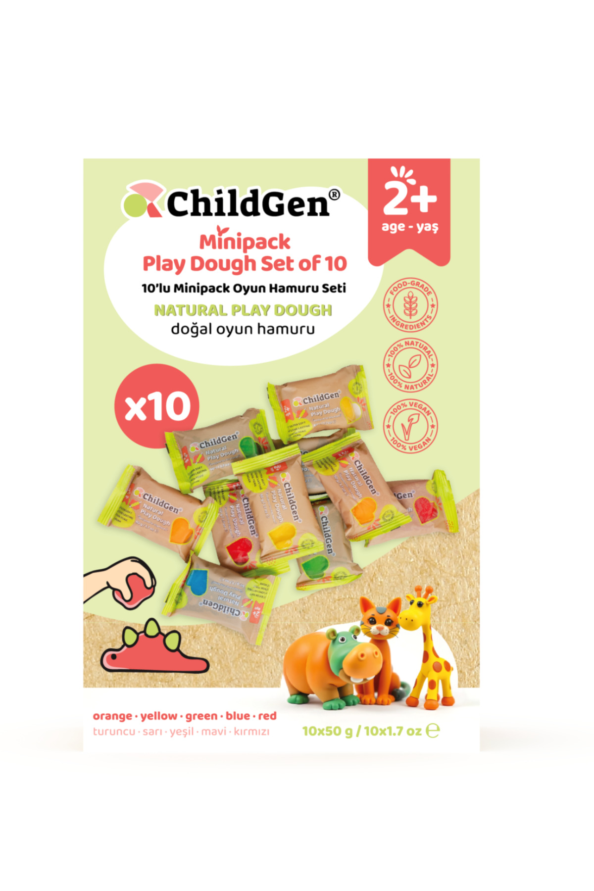 ChildGen Doğal Oyun Hamuru -10'lu Minipack - (10x50gr) fotoğrafı 4 (önizleme)