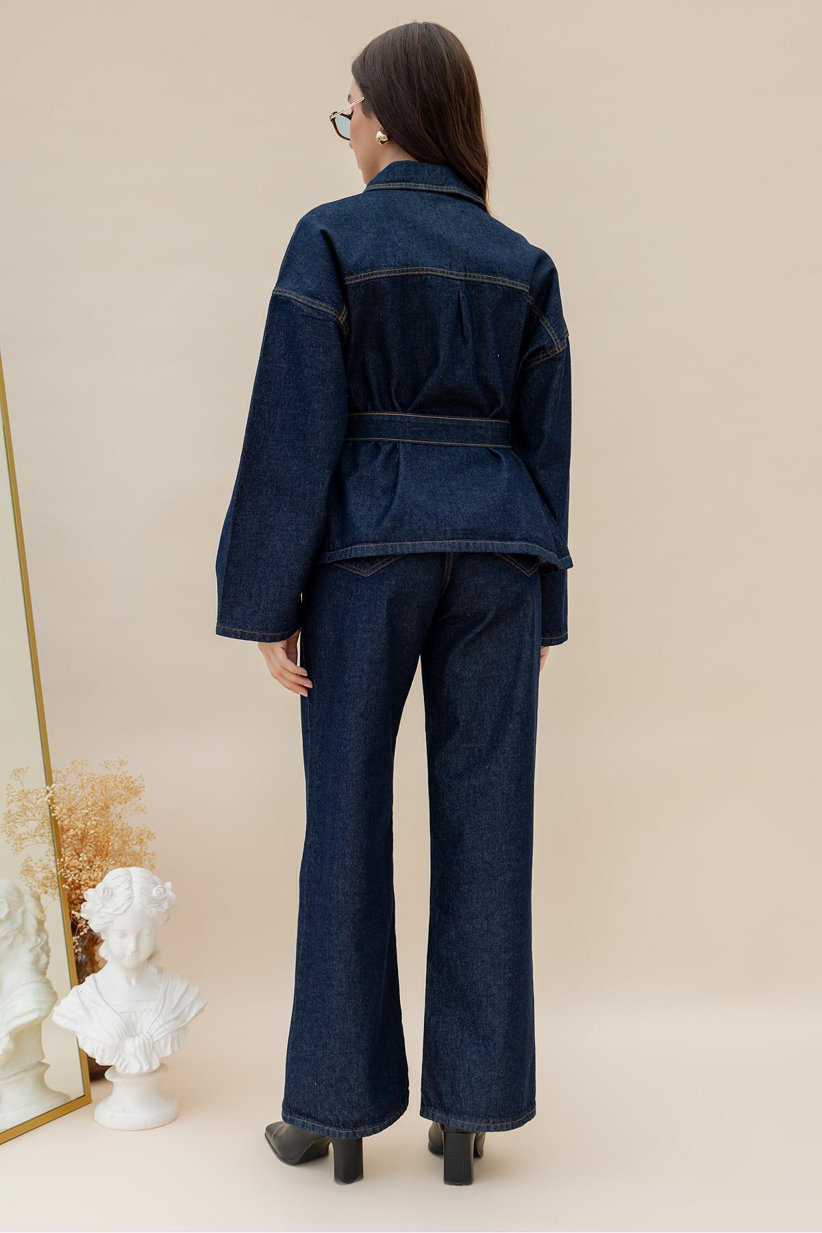 Dark Navy Denim Set: Chic and Comfortable Daily Style - Görsel 5