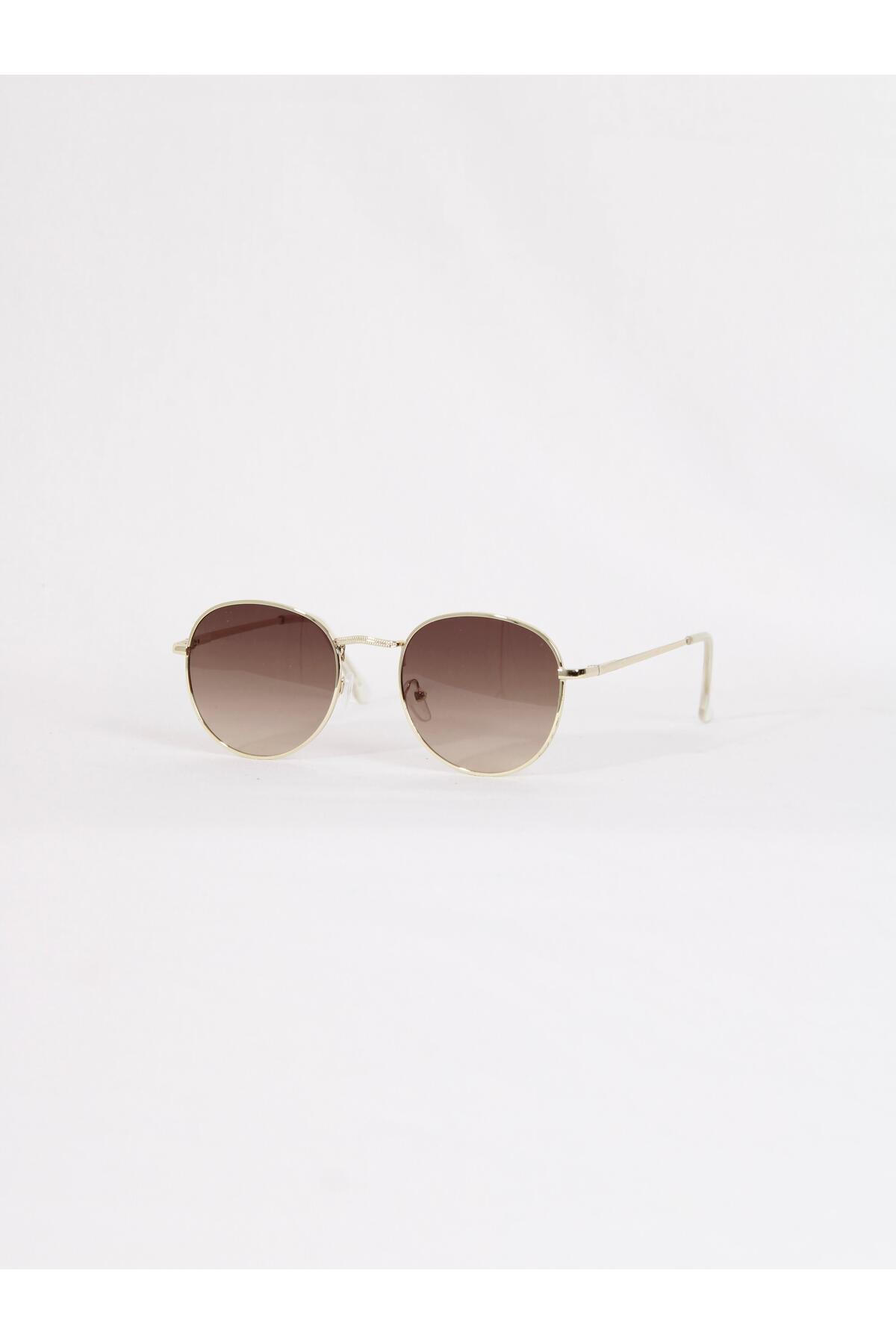Maldia Shop Unısex Round Sütlü Kahve Güneş Gözlüğü