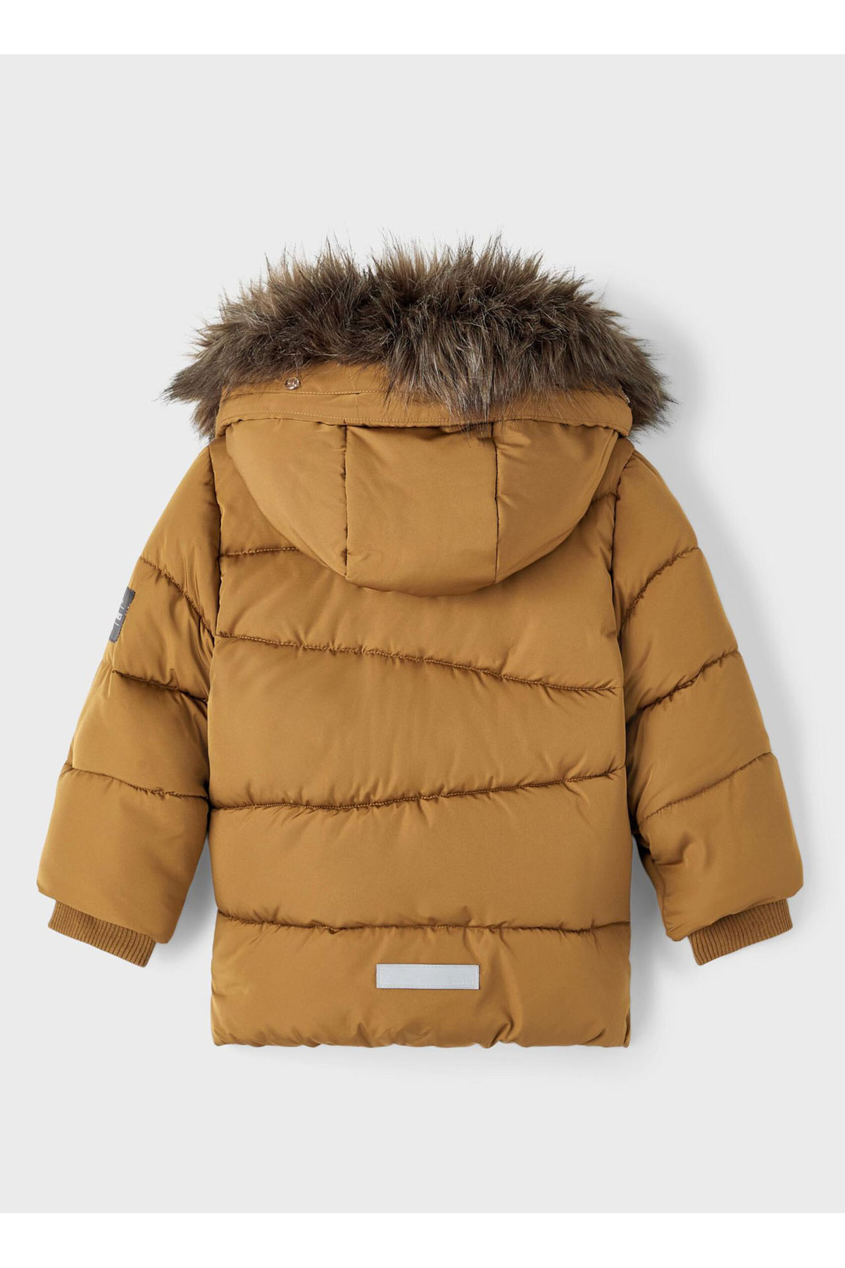 name it Kahve Erkek Bebek Kapüşonlu Normal Bel Kürklü Mont NMMMATHEW JACKET2 fotoğrafı 3 (önizleme)