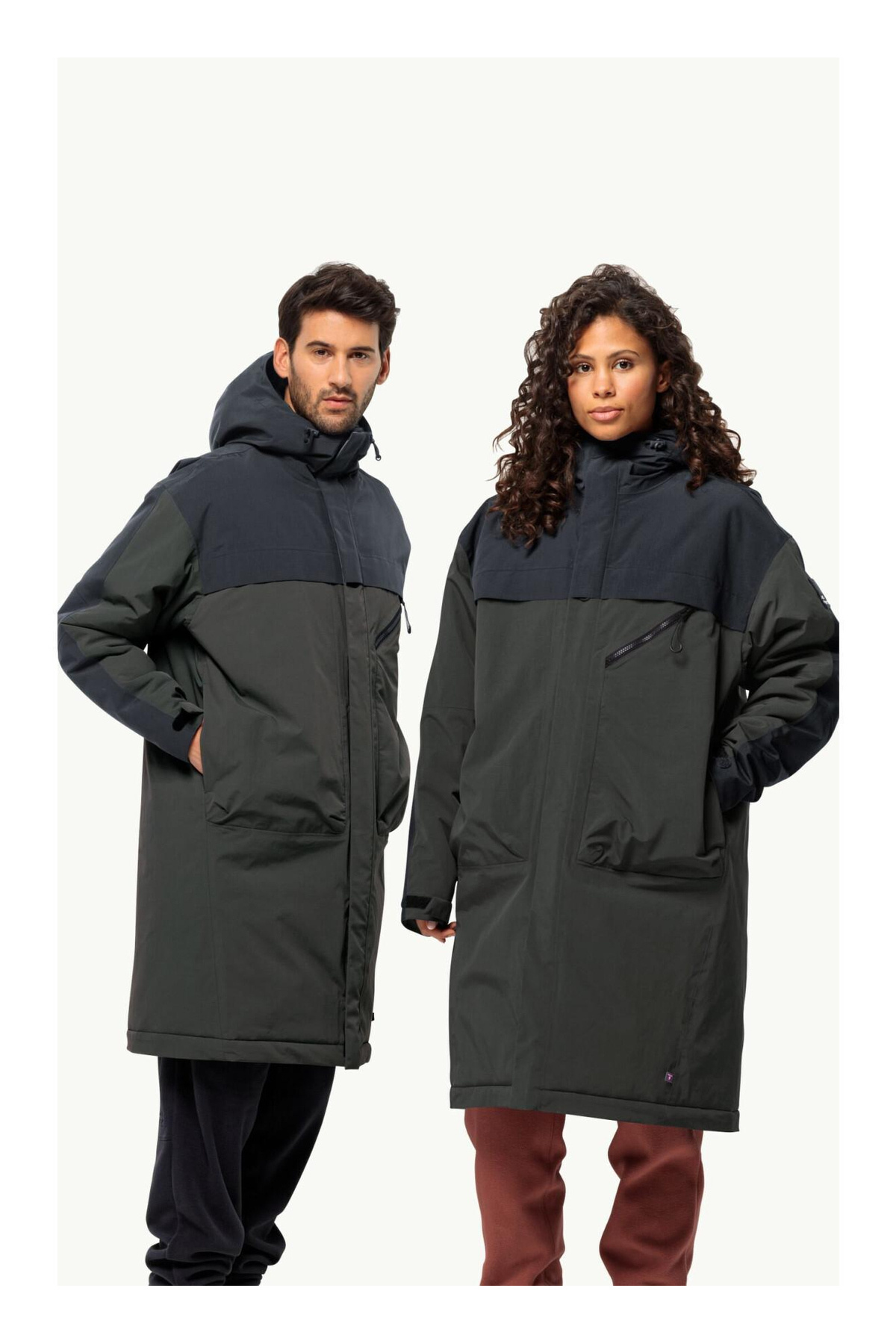 جک ولف اسکین مانتو خاکی یونیسکس Heumarkt 2l Parka 1116161-6502