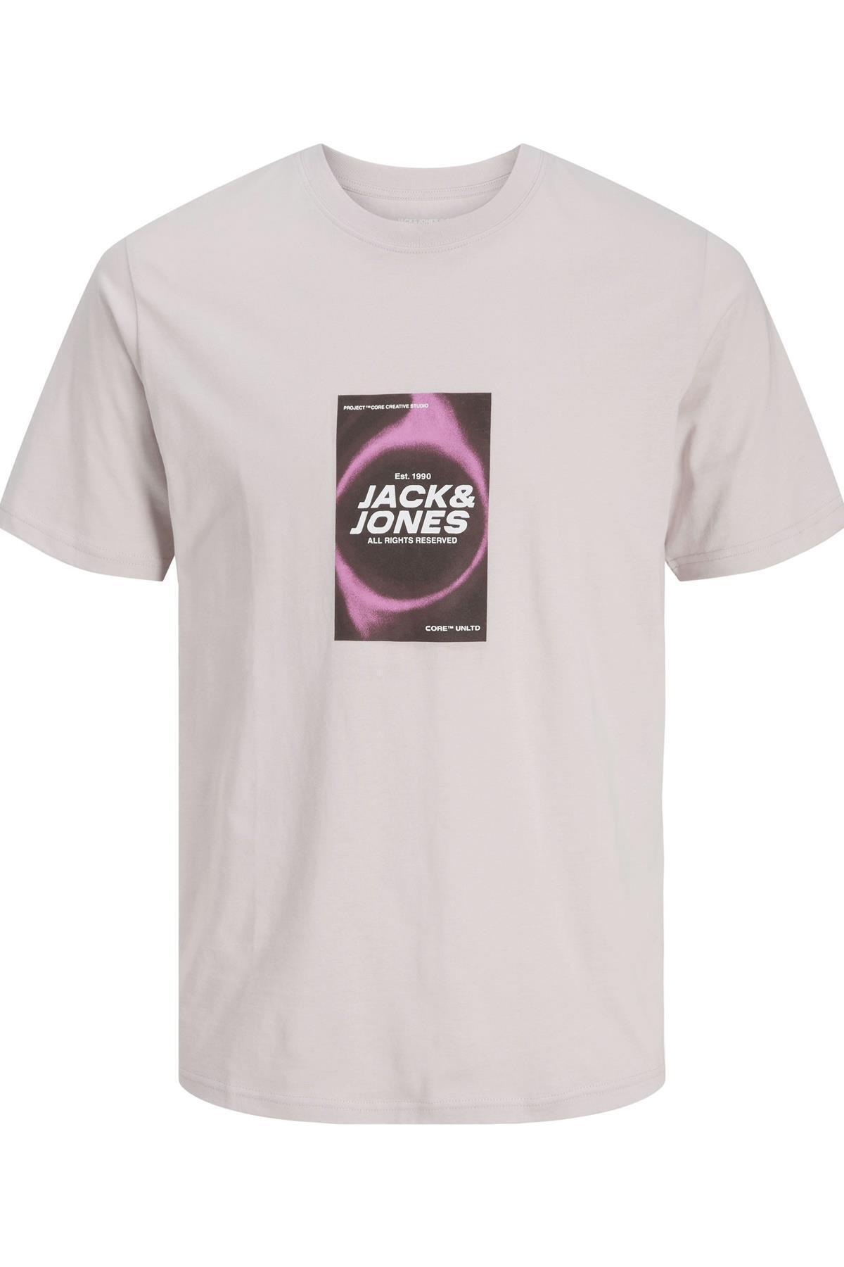 جک اند جونز JCORECHARGE FRONT PRINT SS CREW NECK FST 12276411
