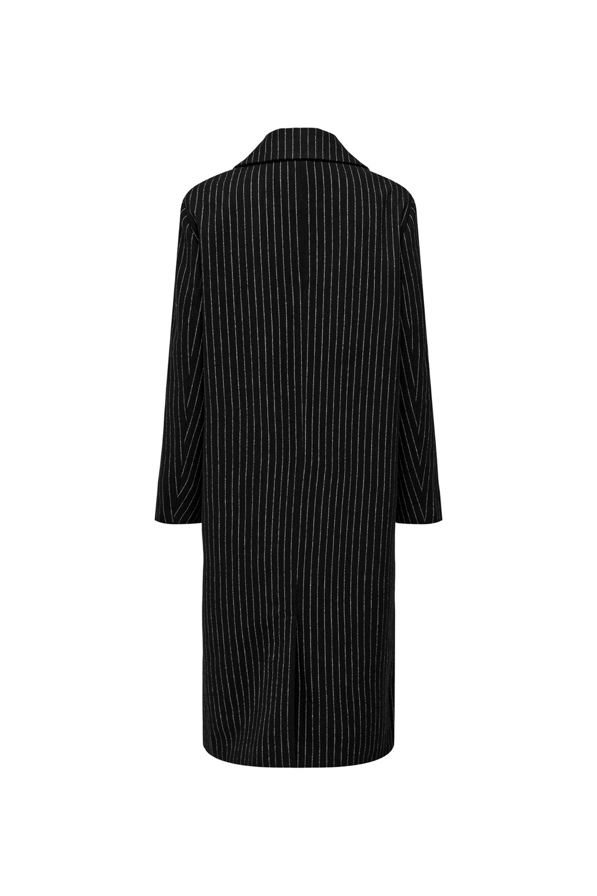 ONLY Koyu Siyah Kadın Çizgili Kaban 15293673 ONLJOSIE PIN STRIPE WOOL COAT CC OT görsel 4