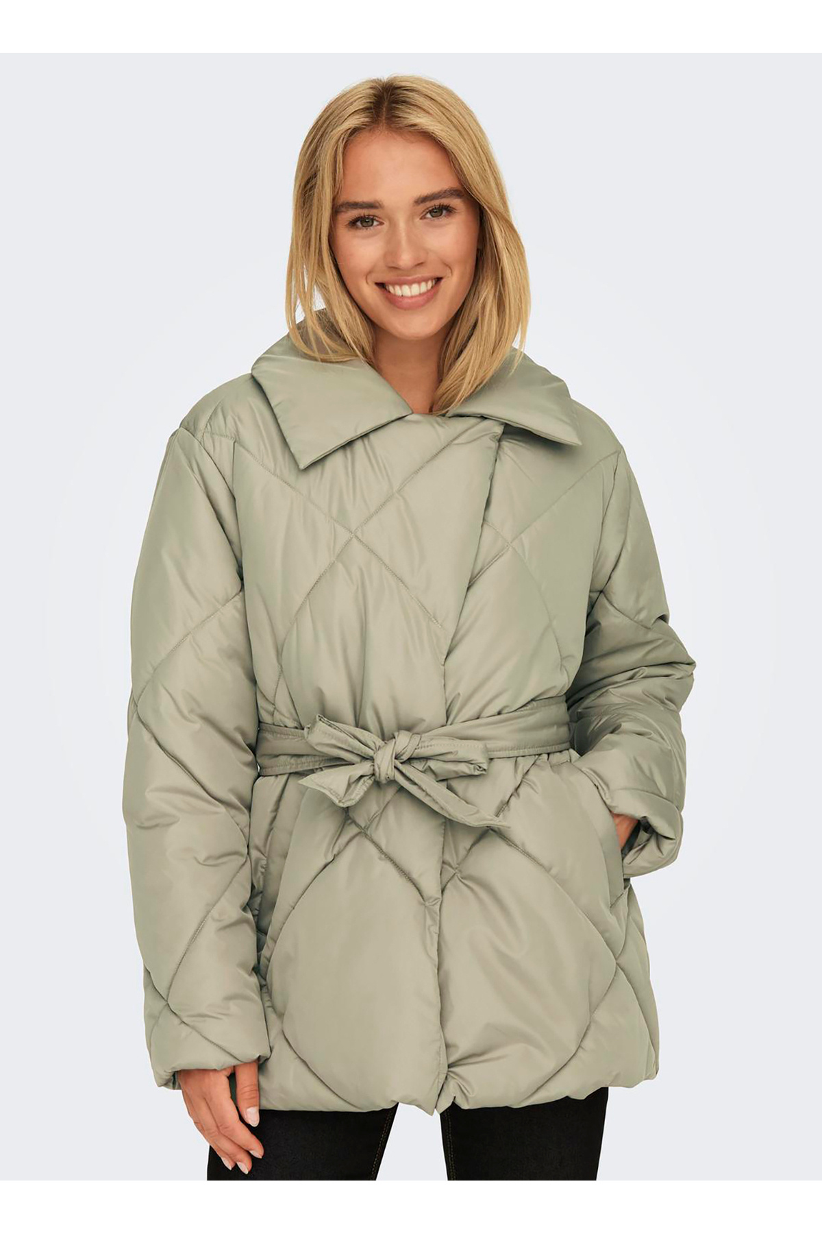 ONLY Yeşil Kadın Mont ONLSUSSI QUILTED PUFFER JACKET OTW görsel 2