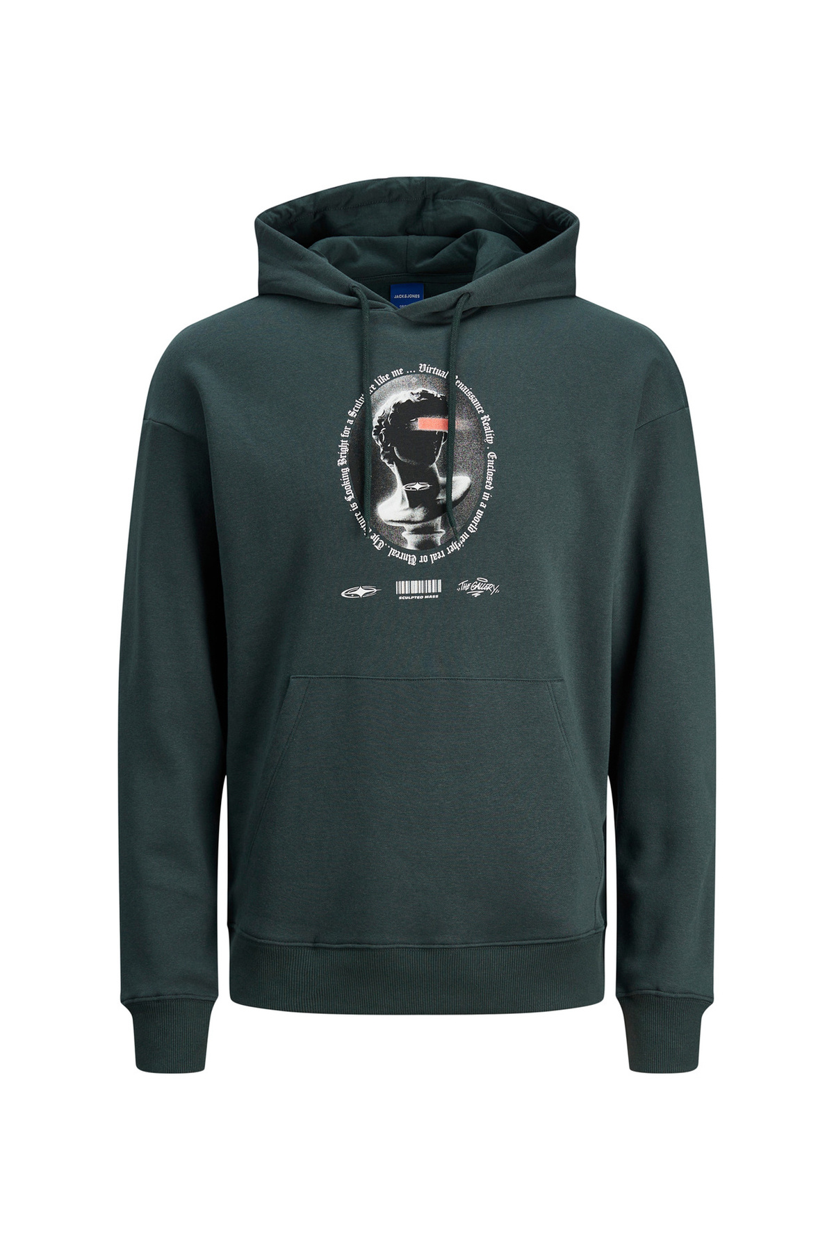 جک اند جونز سویشرت مردانه سبز تیره کلاهدار 12243619_JOROPUS SWEAT HOOD TG