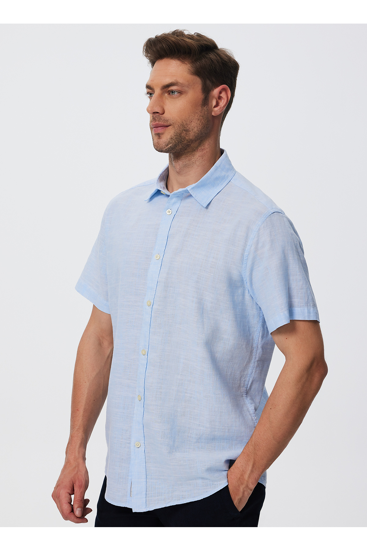 پیراهن مردانه راسته آستین کوتاه | لی کوپر Lee Cooper 5003008770 - تصویر 3