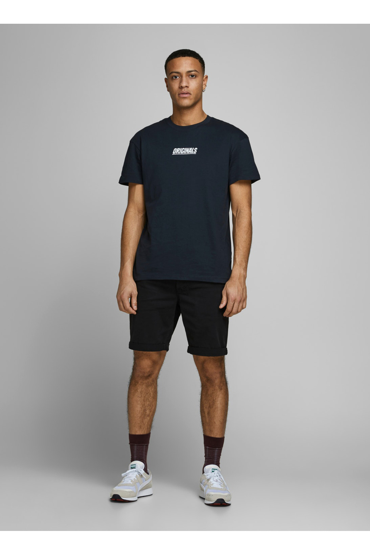 جک اند جونز شورت شینو مردانه مشکی 12165892 JJIRICK ORIGINAL SHORT