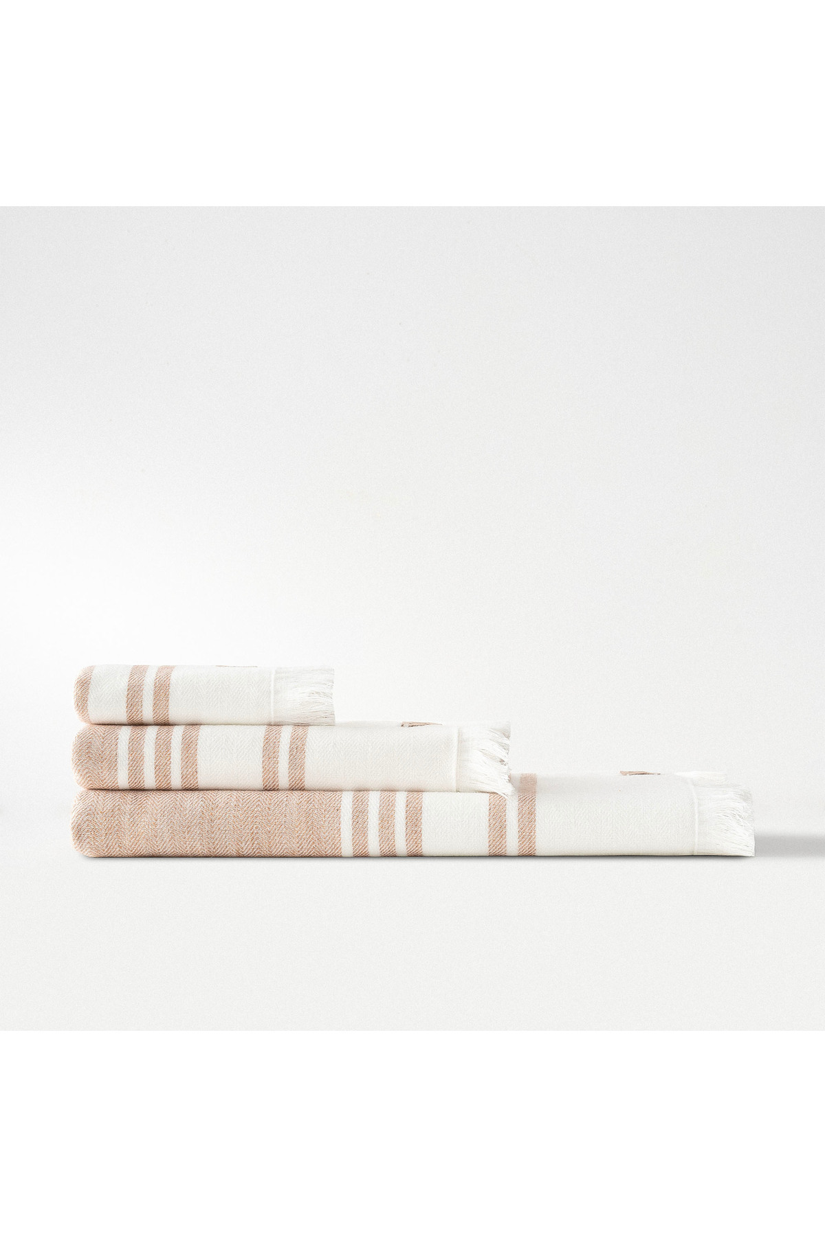 Erva 3-Piece Towel Set 100% Organic Cotton Linen Melange Terra