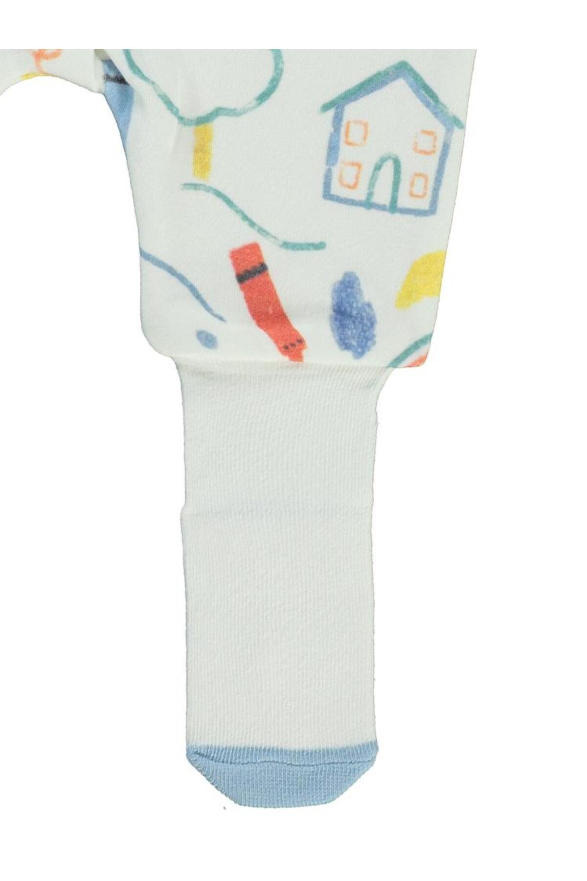 سیویل بیبی سرهمی طرح خانه رنگارنگ سایز ۱ تا ۶ ماه - رنگ کرم روشن ۱ تا ۳ ماه