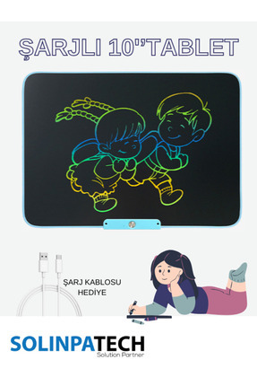 SolinpaTech 10''INCH Şarj Edilebilir Dijital Kalemli Yazı Çizim Yazma Tableti...