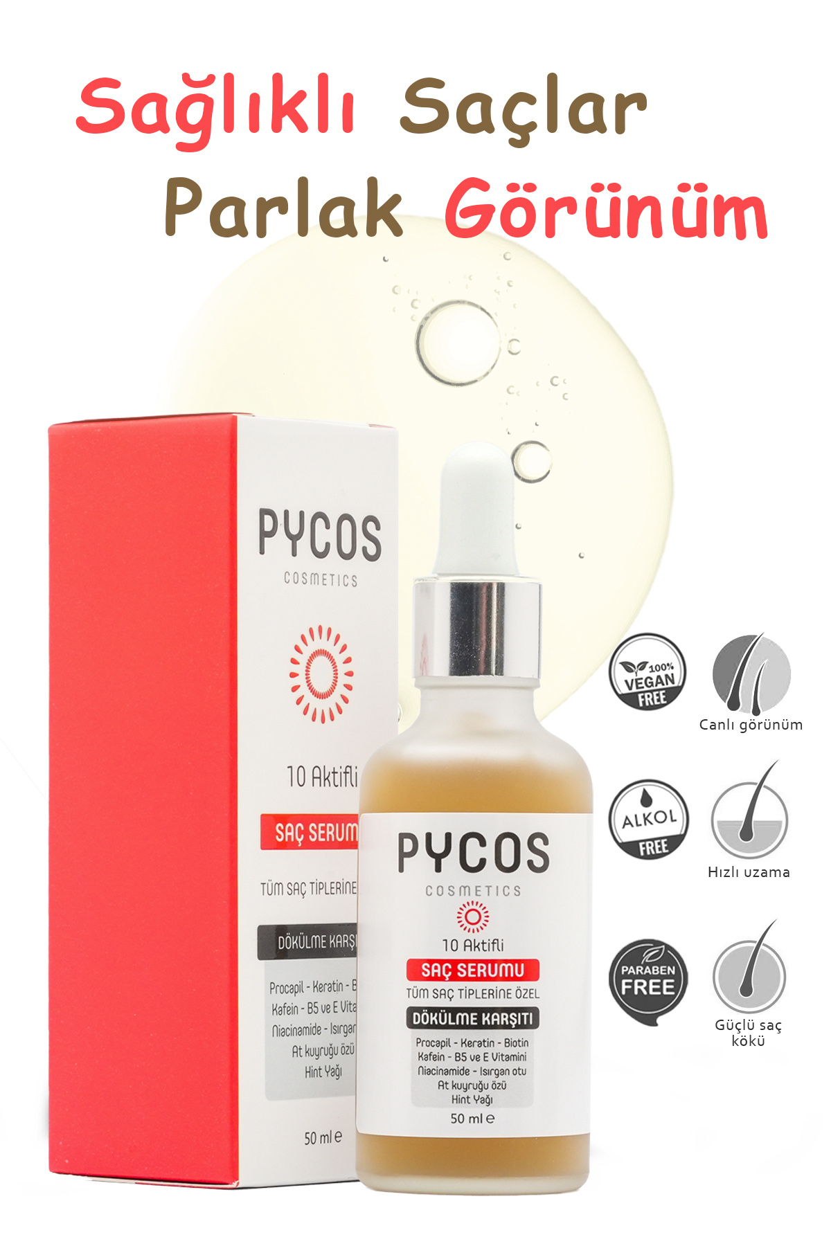 10 Aktifli Yıpranmış Ve Dökülen Saçlara Özel Onarıcı - Güçlendirici Saç Bakım Serumu 50ml — 8681508740523 — تصویر 4 از 5