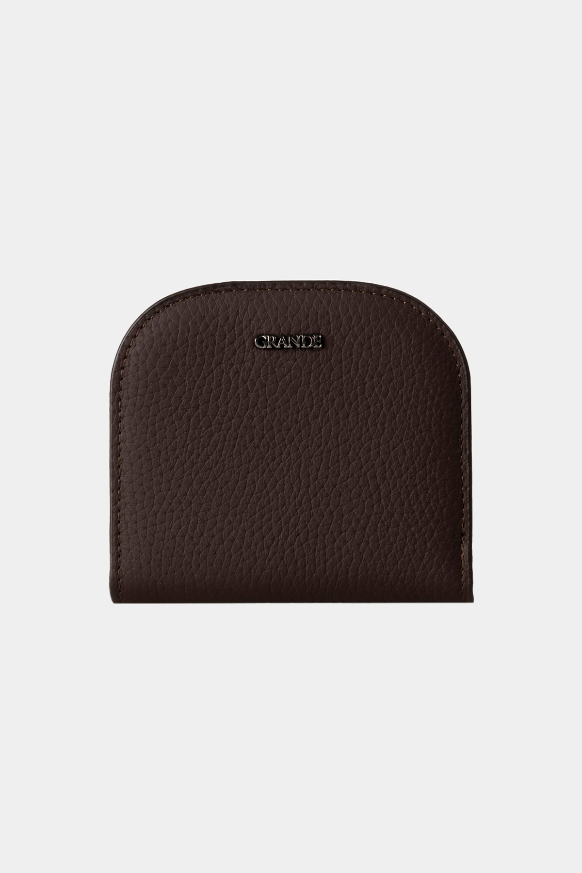 Grande 2817 Hakiki Deri Oval Tasarım Minimal Cüzdan Flother Kahve görsel 4