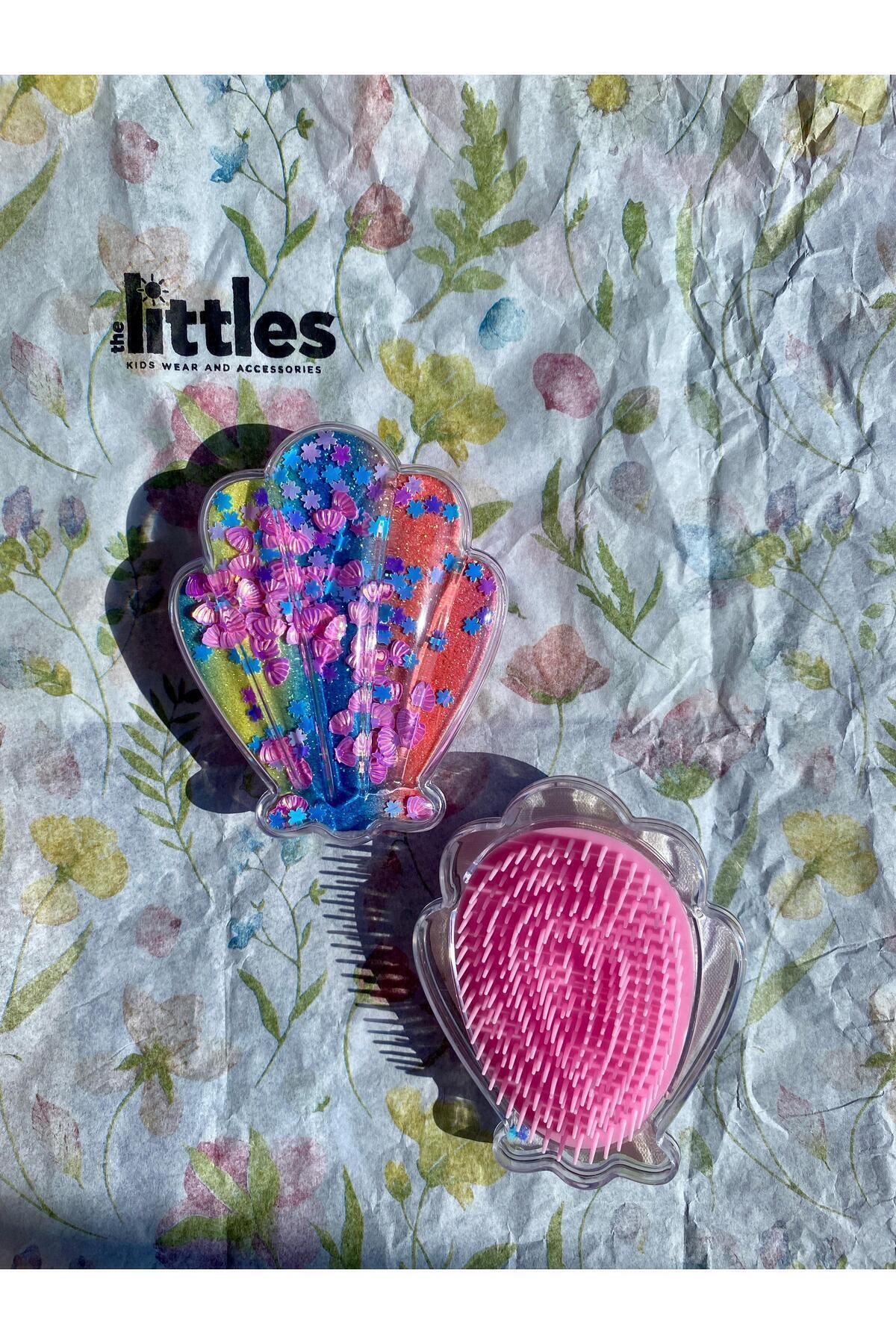 Karışık Renk Deniz Kabuğu Desenli Simli Pullu Çanta Boy Kadın ve Kız Çocukları için Saç Tarak Fırça