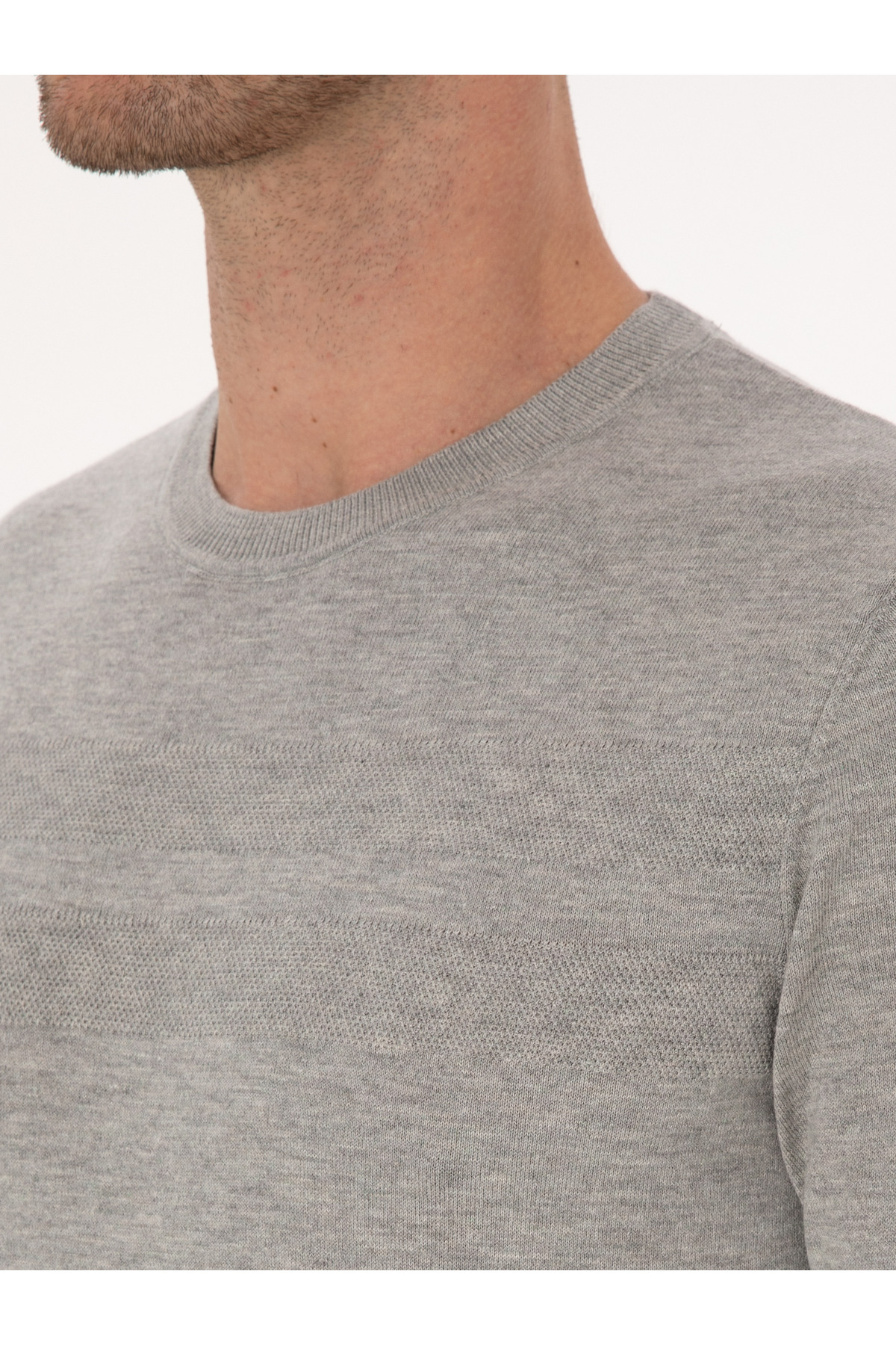 Cacharel  Füme Slim Fit Pamuk Karışımlı Bisiklet Yaka Triko Kazak 50318982-VR058 - Görsel 7