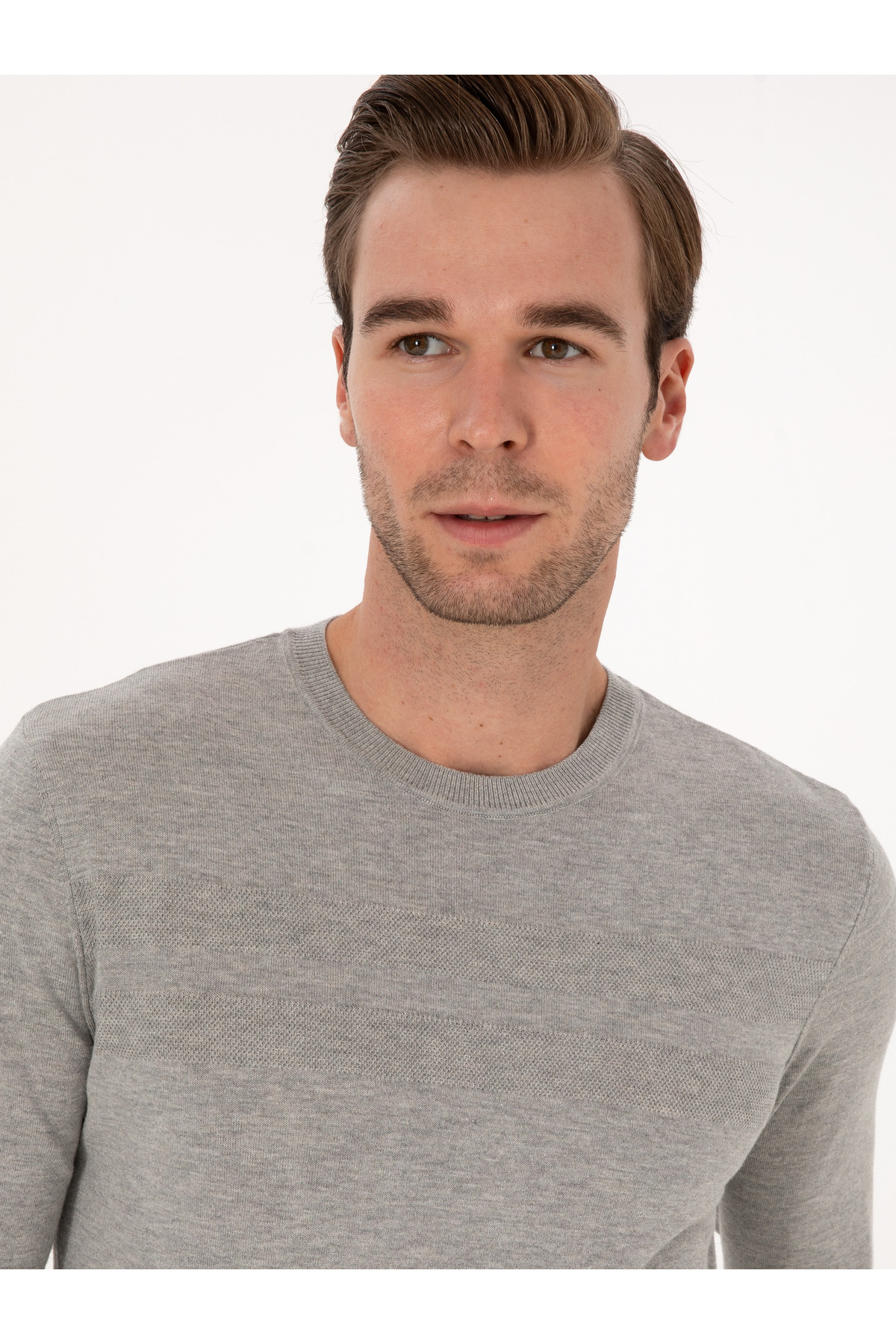 Cacharel  Füme Slim Fit Pamuk Karışımlı Bisiklet Yaka Triko Kazak 50318982-VR058 - Görsel 2