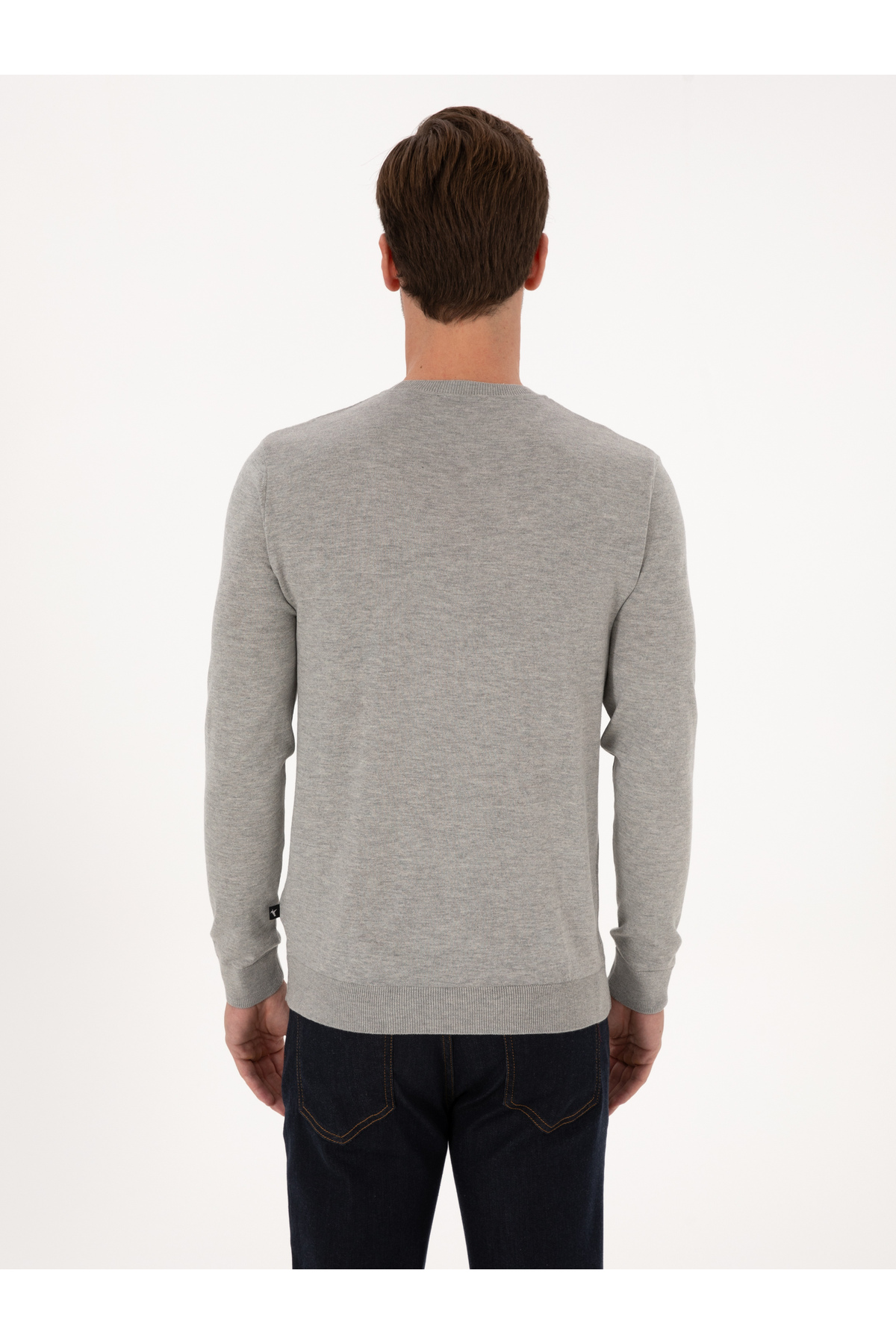 Cacharel  Füme Slim Fit Pamuk Karışımlı Bisiklet Yaka Triko Kazak 50318982-VR058 - Görsel 5