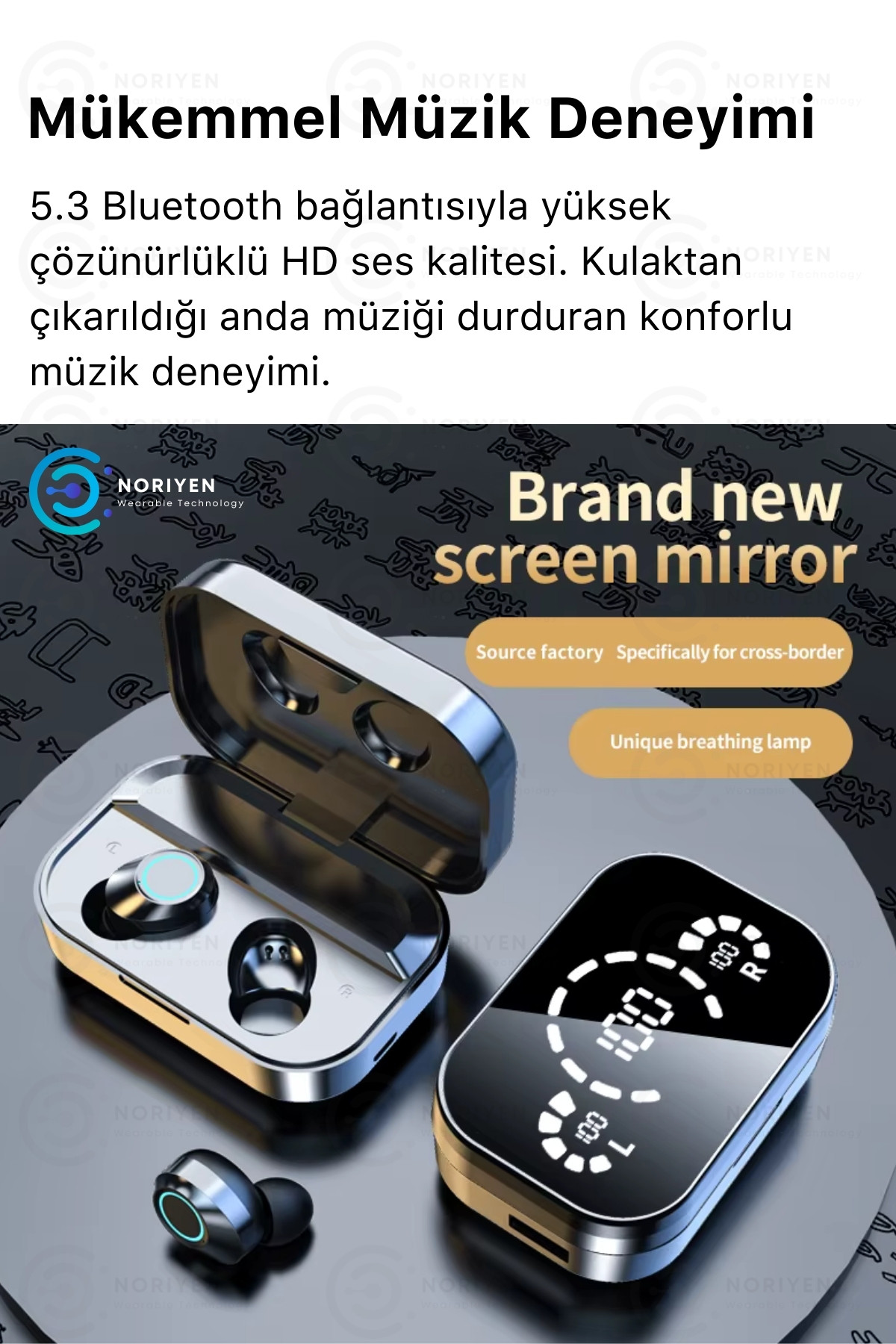 Powerbanklı Full HD Stereo Ses Mikrofonlu 5.3 Bluetooth YD03 Kablosuz Kulaklık