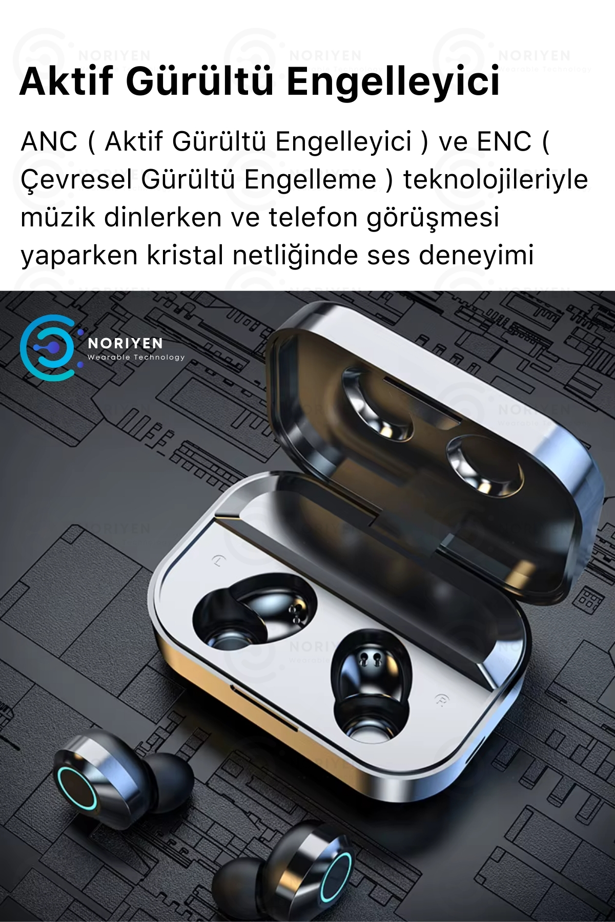 Powerbanklı Full HD Stereo Ses Mikrofonlu 5.3 Bluetooth YD03 Kablosuz Kulaklık