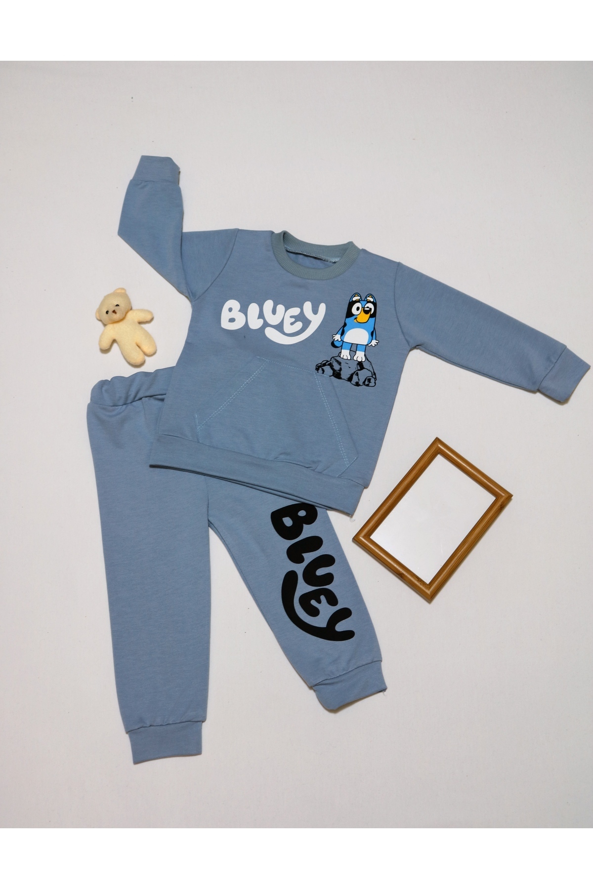 Pırlanta baby 2 li bebek pijama takmı baskılı cepli fotoğrafı 2 (önizleme)