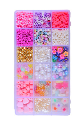 Boncuk Abla 18 Gözlü Boncuk Seti Kendin Yap Hobi Çocuklar için Takı Yapma Set...