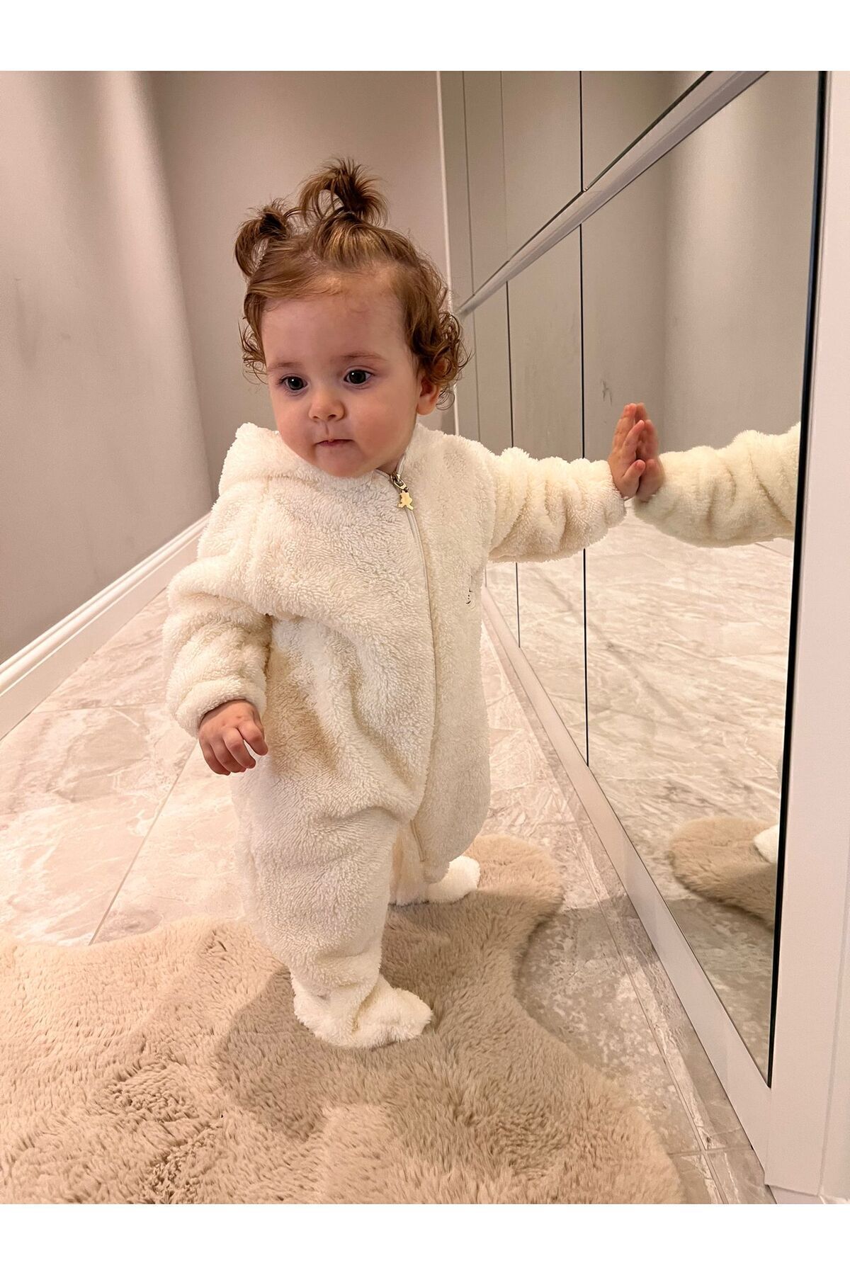 BT Baby Wellsoft Peluş Unisex Fermuarlı Patikli Kışlık Bebek Uyku Tulumu fotoğrafı 4 (önizleme)