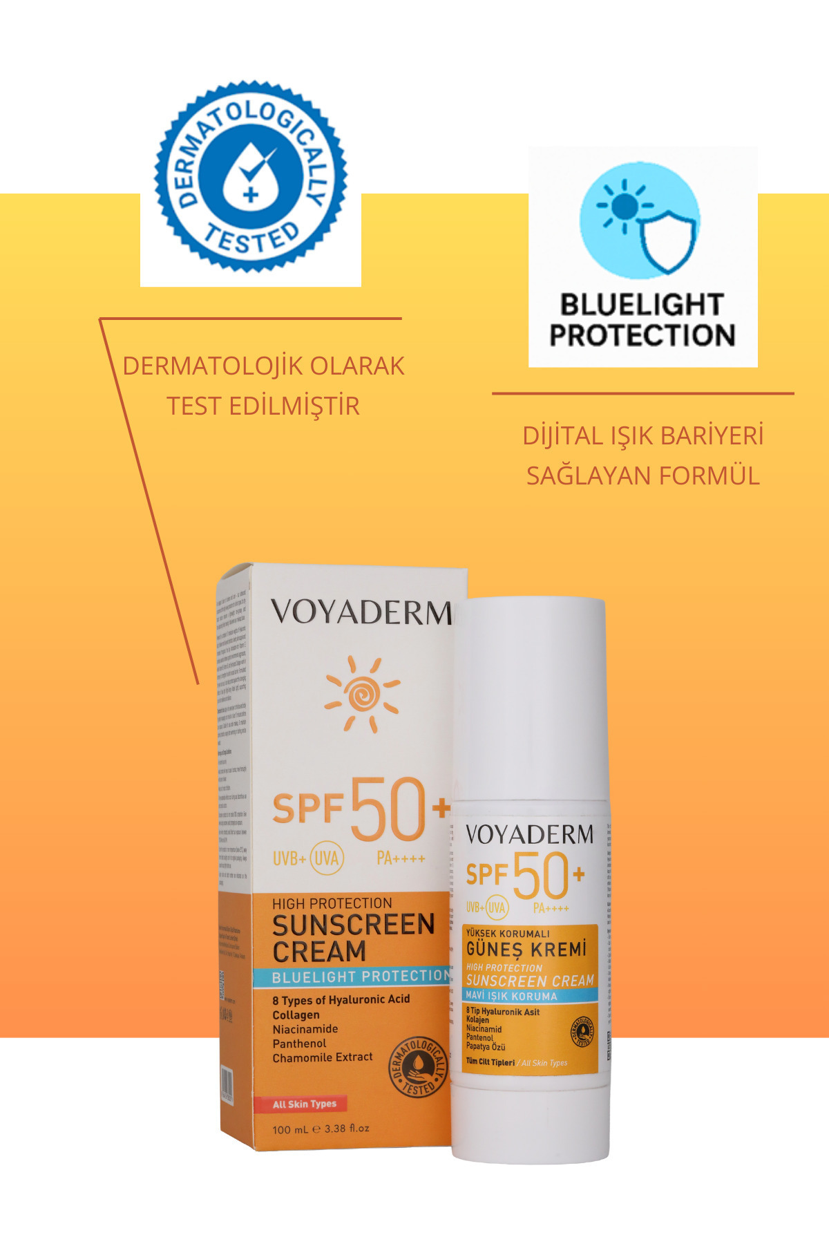 SPF50+ Yüksek Korumalı Yüz Güneş Kremi 100 ml — VD001 — تصویر 7 از 7