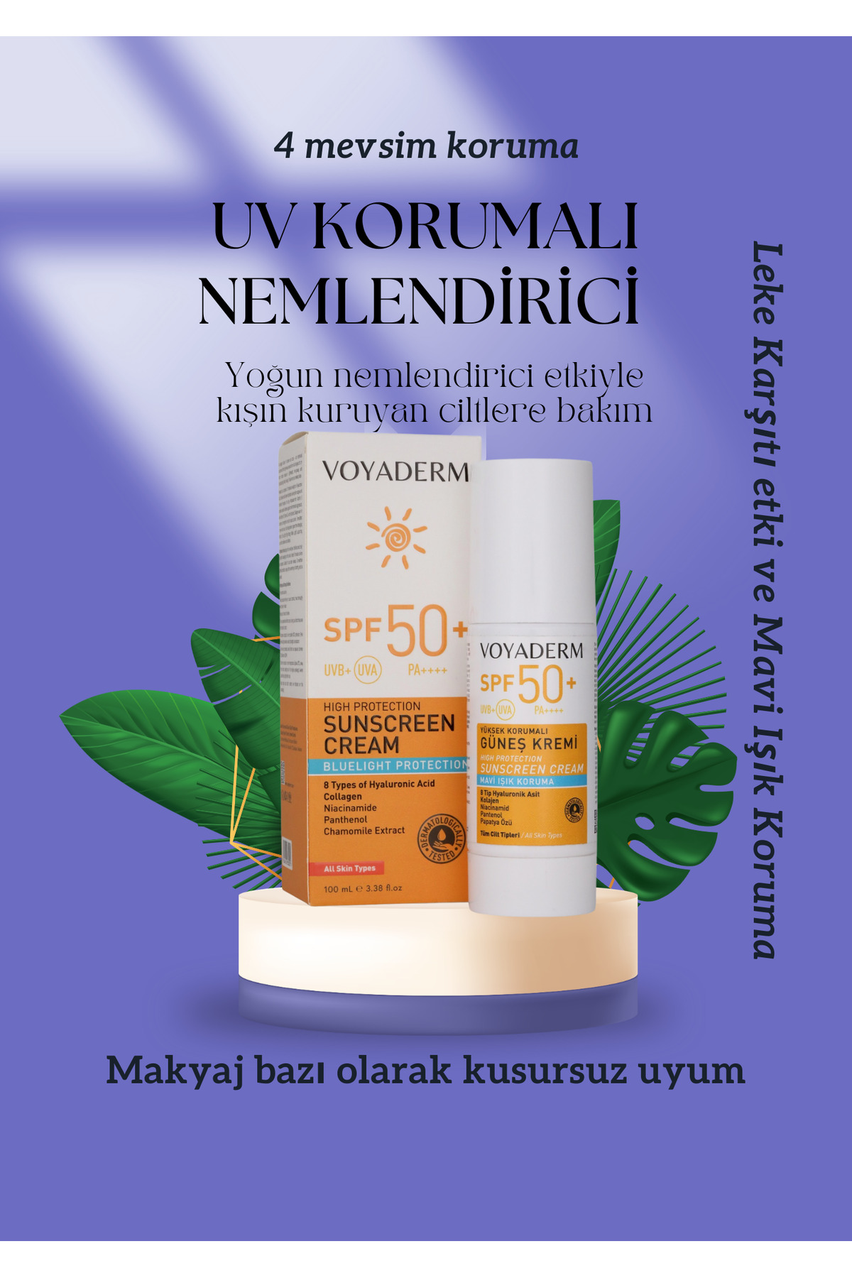 SPF50+ Yüksek Korumalı Yüz Güneş Kremi 100 ml — VD001 — تصویر 5 از 7