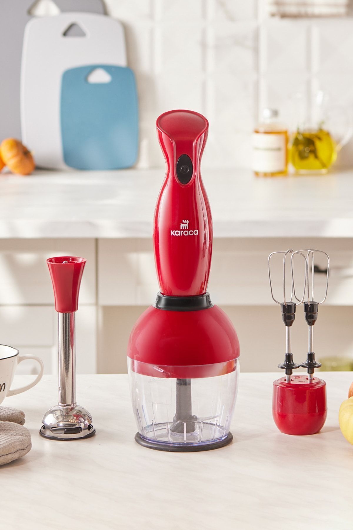 Karaca Profoodmix 3'lü Blender Set Kırmızı 1000w