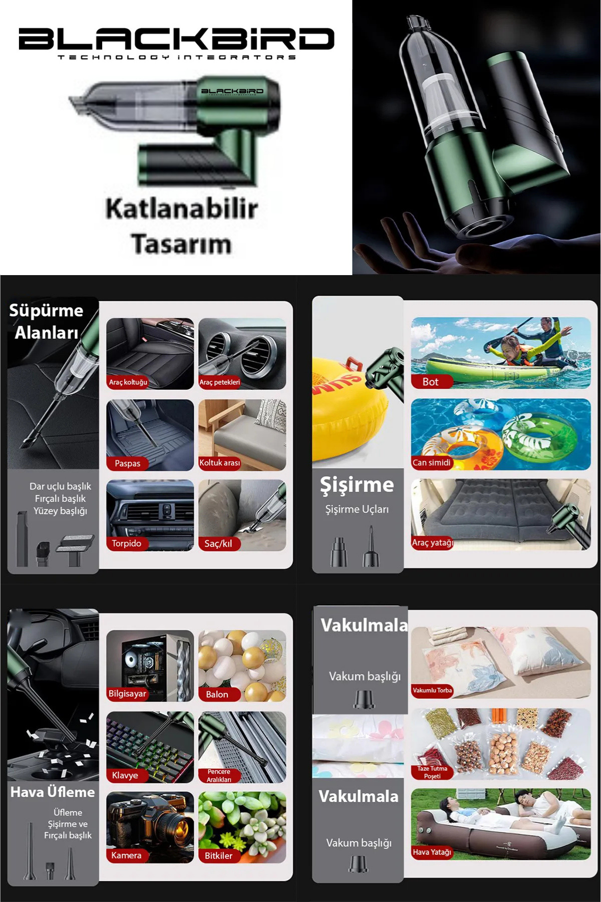 Blackbird Game Center MK-5822 16000PA Katlanabilir Kablosuz Araç