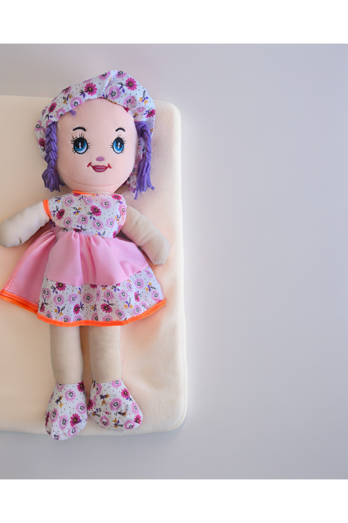 ÇEŞİT SEPETİM Kız Oyuncak Bebek Elbiseli Oyuncak Bez Bebek 50 Cm Bez Bebek Özel Yapım Premiuom Bebek fotoğrafı 4 (önizleme)