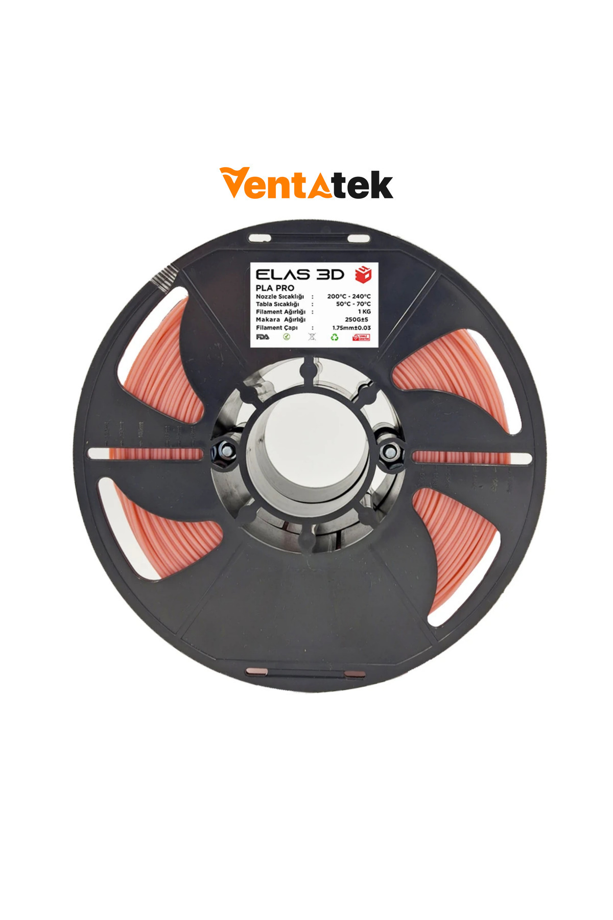 ELAS3D Elas 3D Pastel Pembe PLA Pro Filament - 1.75mm - 1 Kg