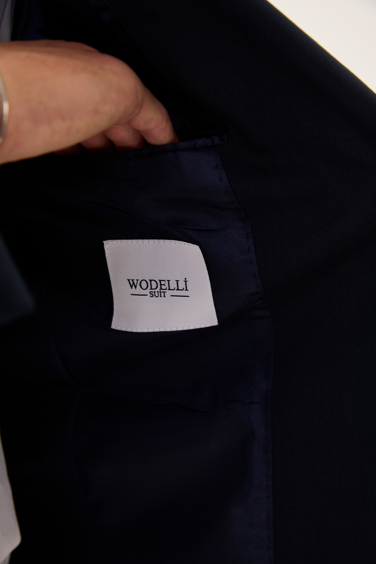 wodelli Erkek Slim Fit Lacivert Mono Yaka Likralı Çift Yırtmaçlı Takım Elbise görsel 6