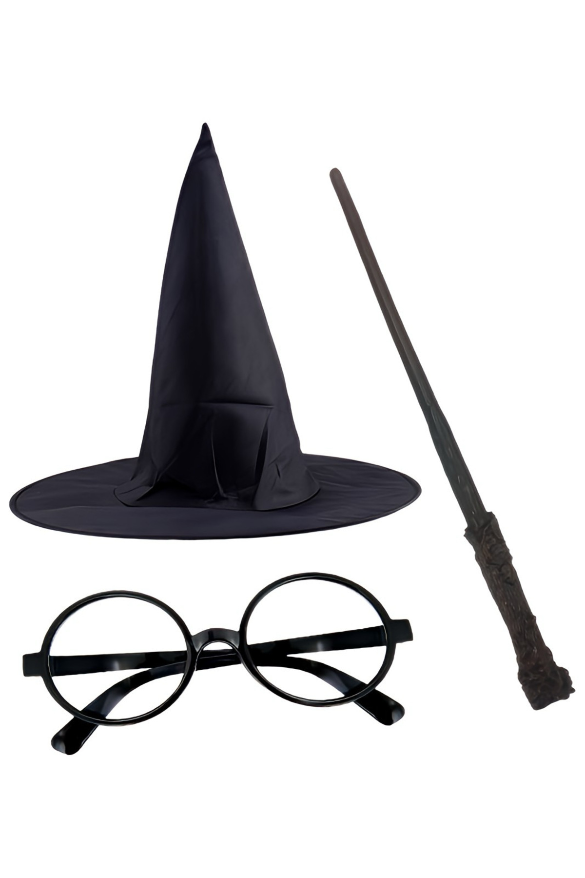 ReilaParty Harry Potter Büyücü Şapka Asa Gözlük Çocuk Kostüm Aksesuar Seti RP3445