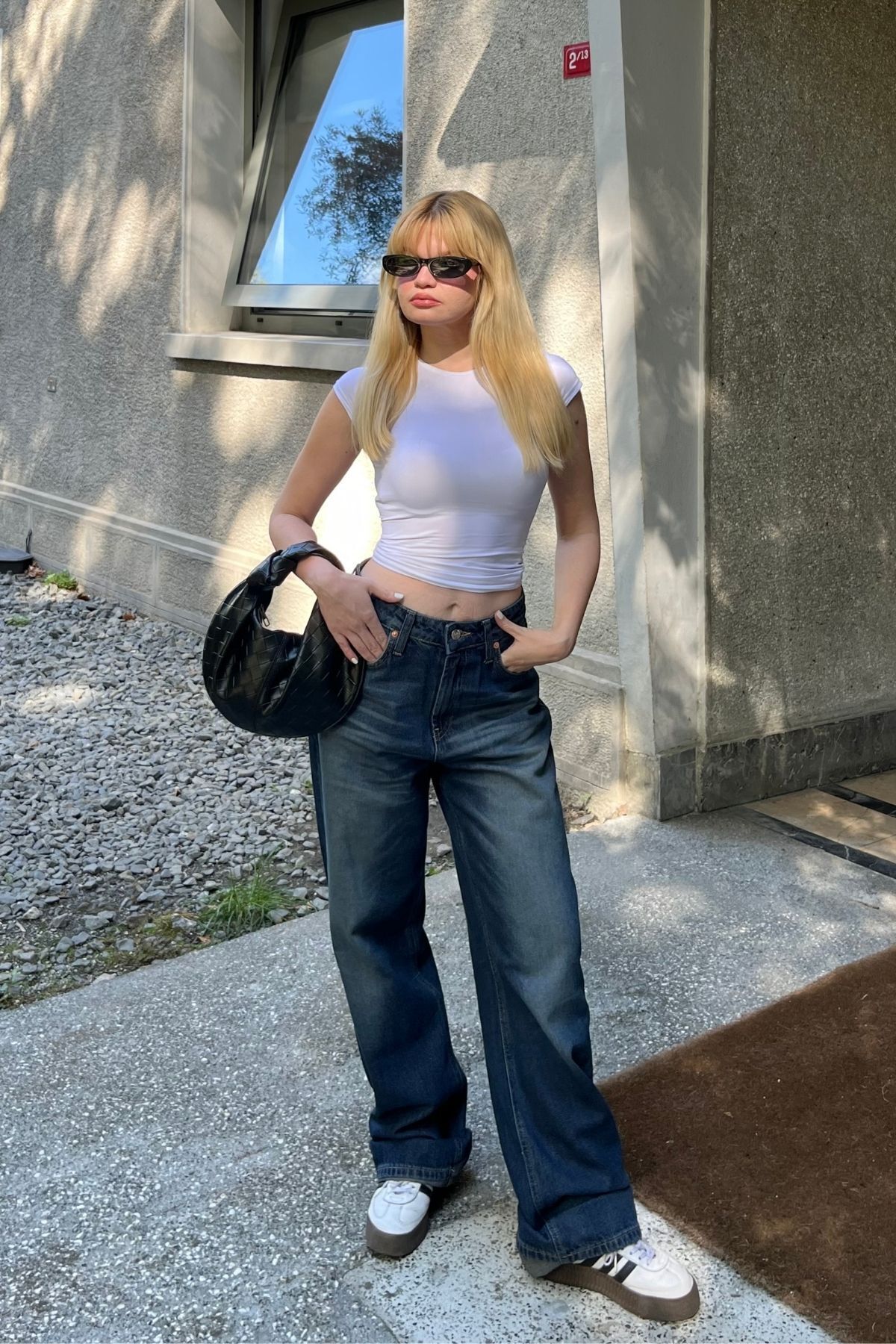 bases.  Kadın Wide Leg Geniş Paça Jean Pantolon - Görsel 4