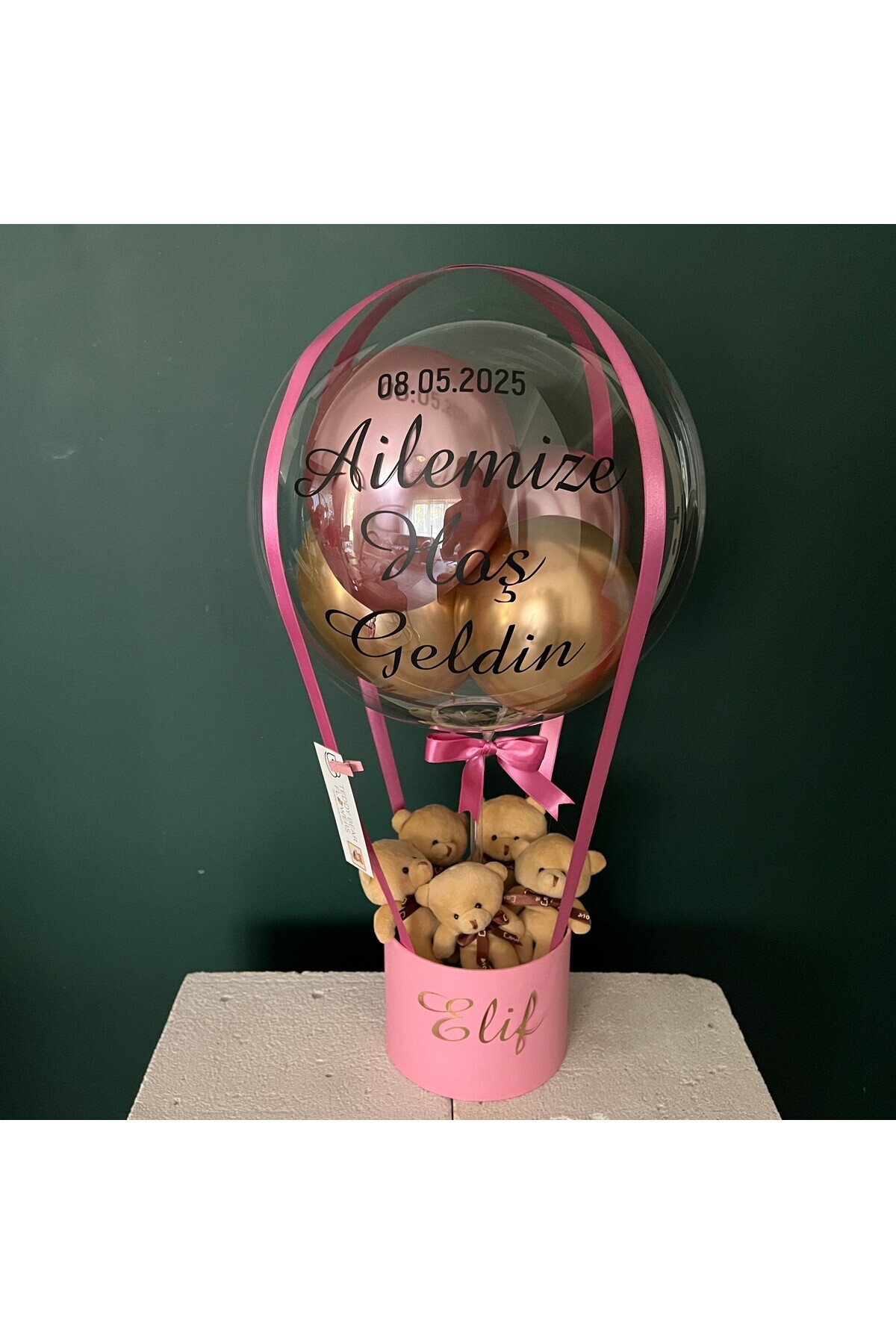 u&b teddy bear flowers Yenidoğan Kız Bebek Hediye Balon Kutusu & Anne Set fotoğrafı 4 (önizleme)