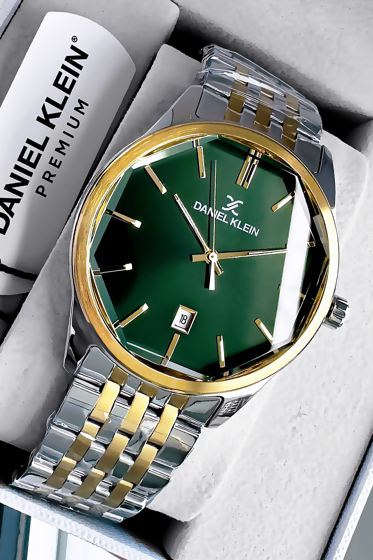 ساعت مچی مردانه هدیه لوکس، ضدآب، بند فولادی دو رنگ Dke2127C3