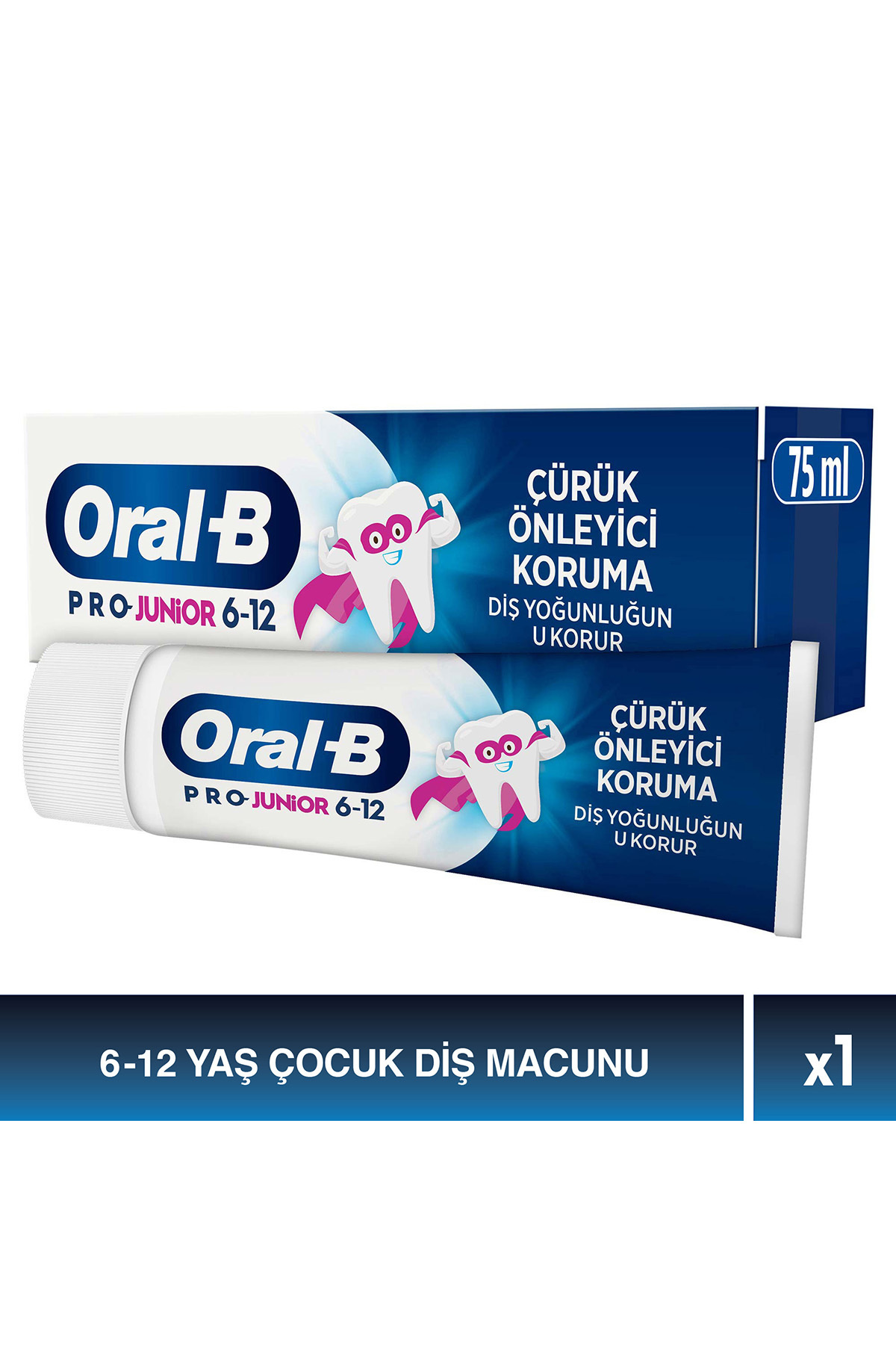 Oral-B Pro Junior Çürük Önleyici Koruma 6-12 Yaş Florürlü Çocuk Diş Macunu 75 ml